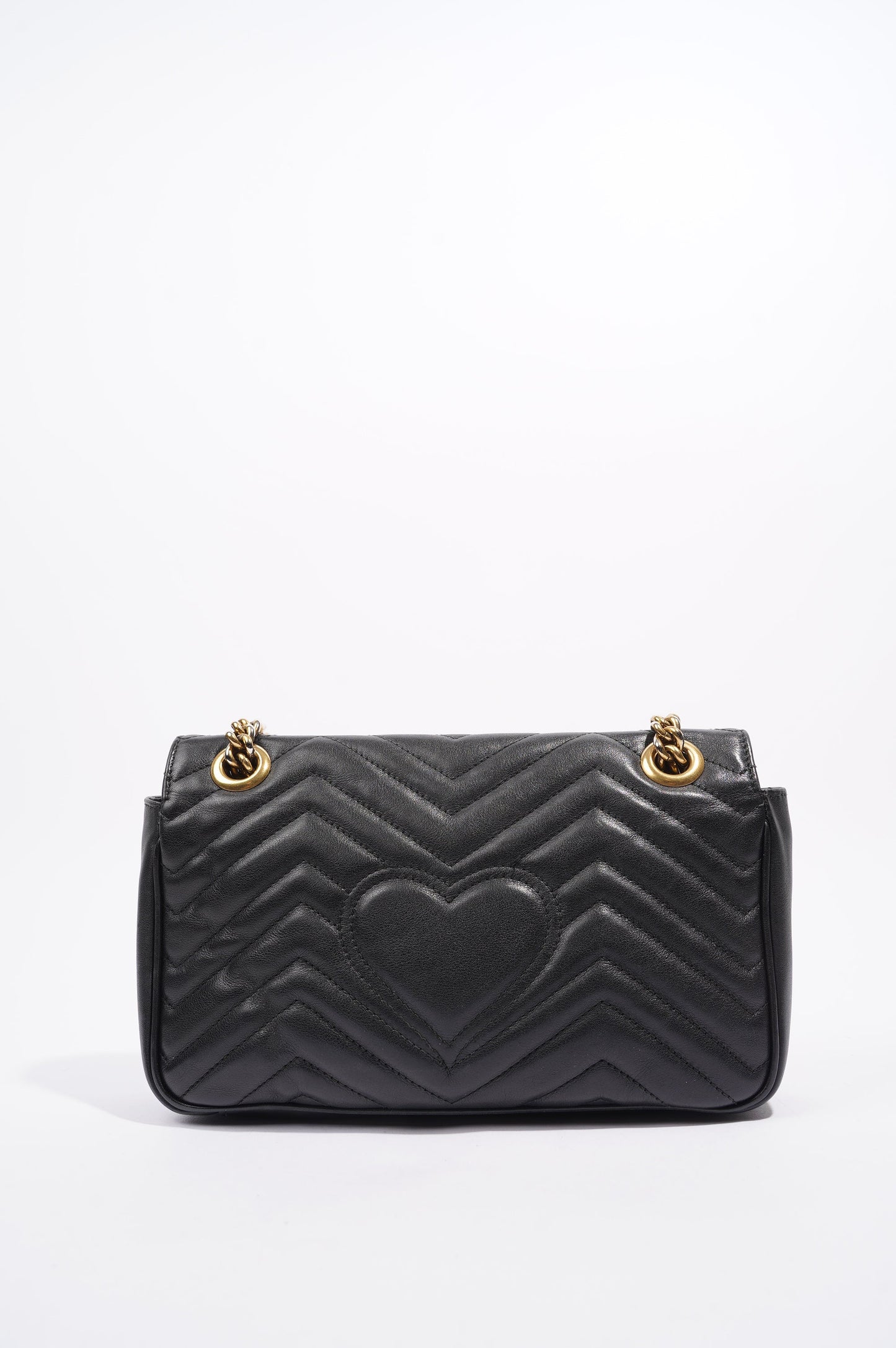 Gucci Womens Marmont Flap Black Gold Small