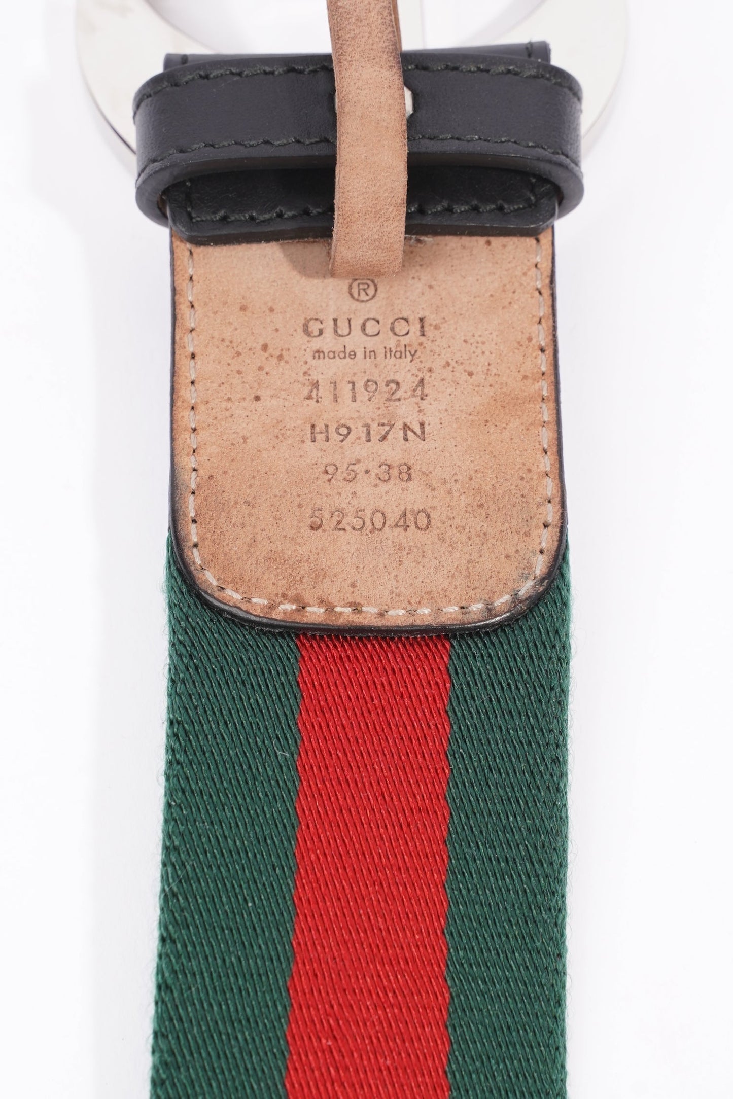 Gucci Mens Interlocking Belt Green / Red 95cm - 38"