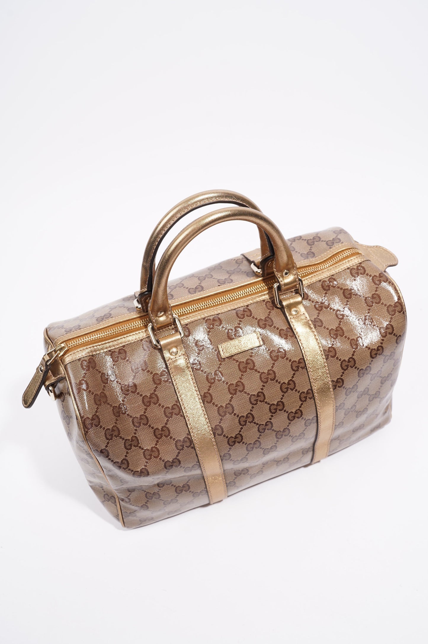 Gucci Womens Boston Bag Medium Coated Monogram