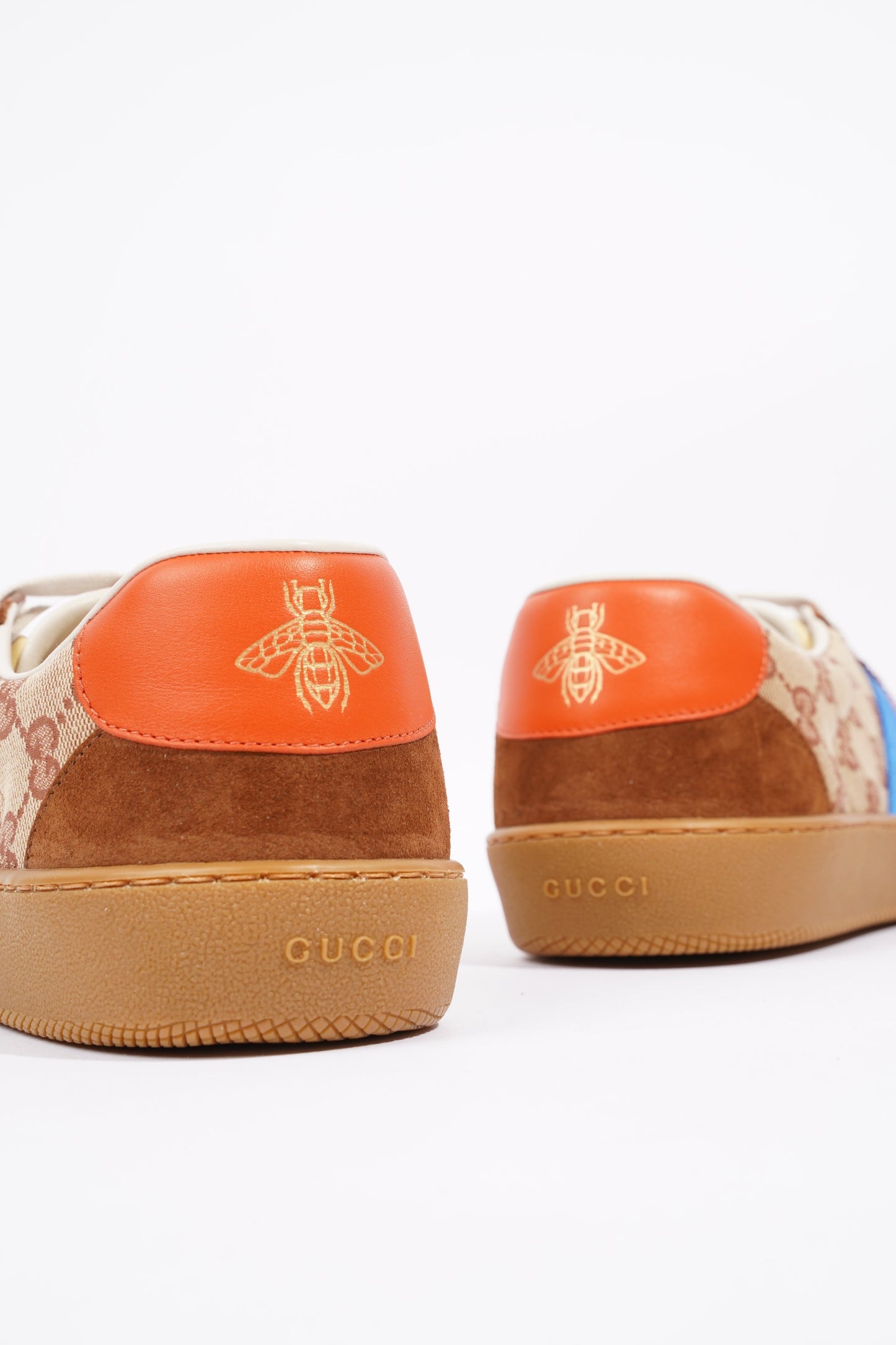 Gucci Mens Low Top Brick Red / Beige EU 44 / UK 10