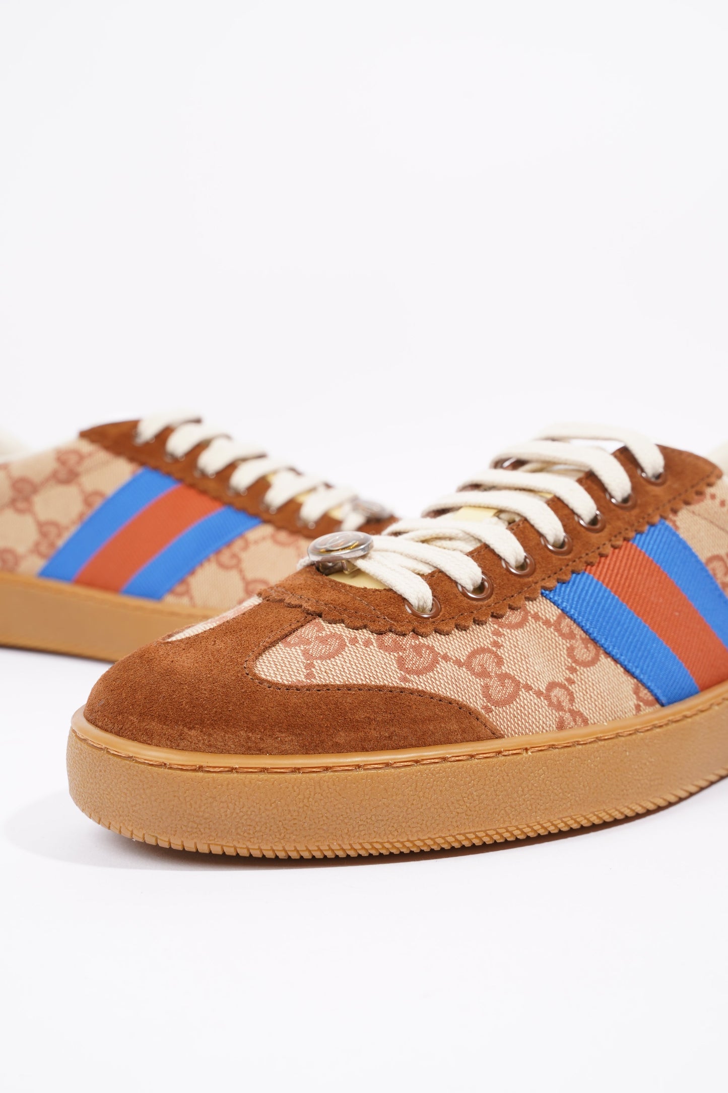 Gucci Mens Low Top Brick Red / Beige EU 44 / UK 10