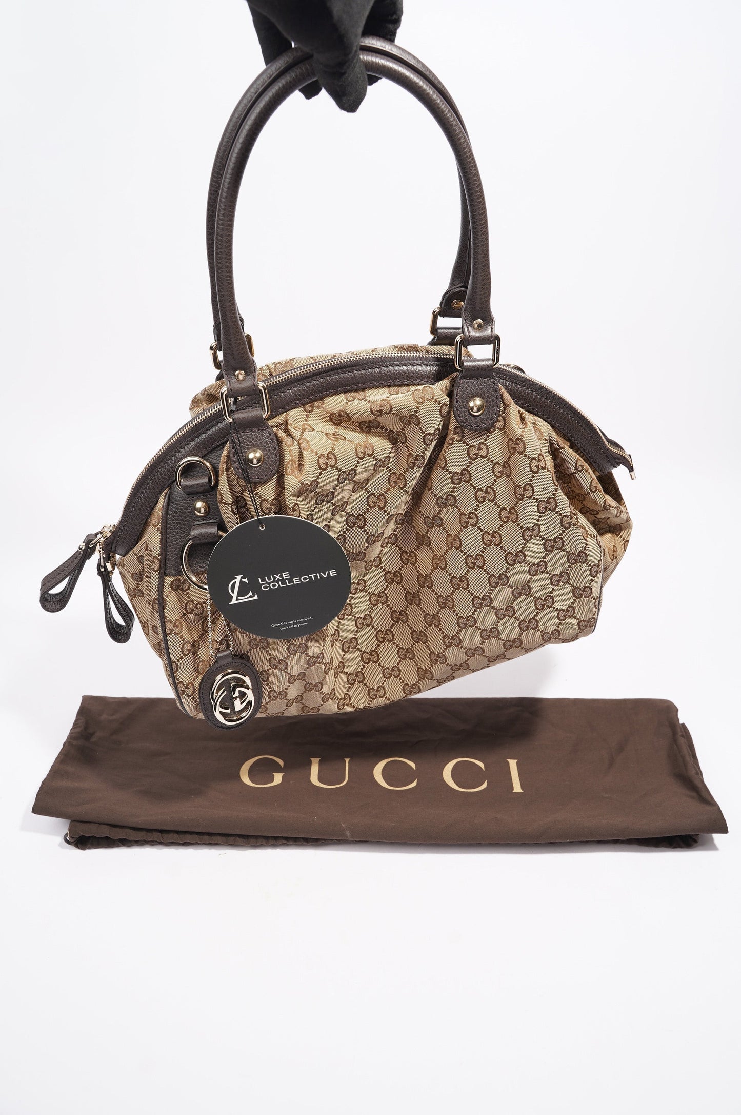 Gucci Womens Sukey Bag Supreme Canvas