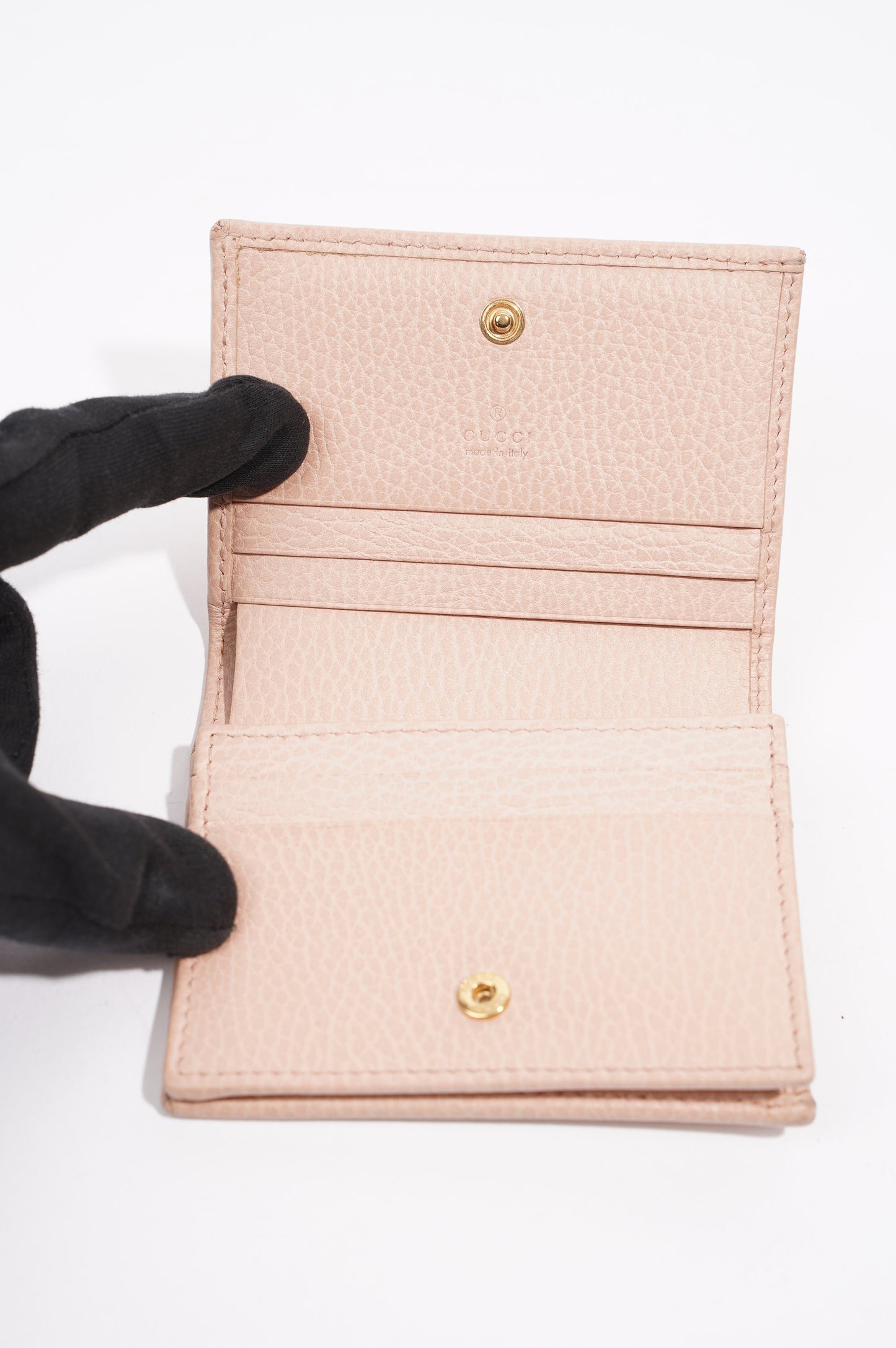 Gucci Womens Card Case GG Marmont Nude