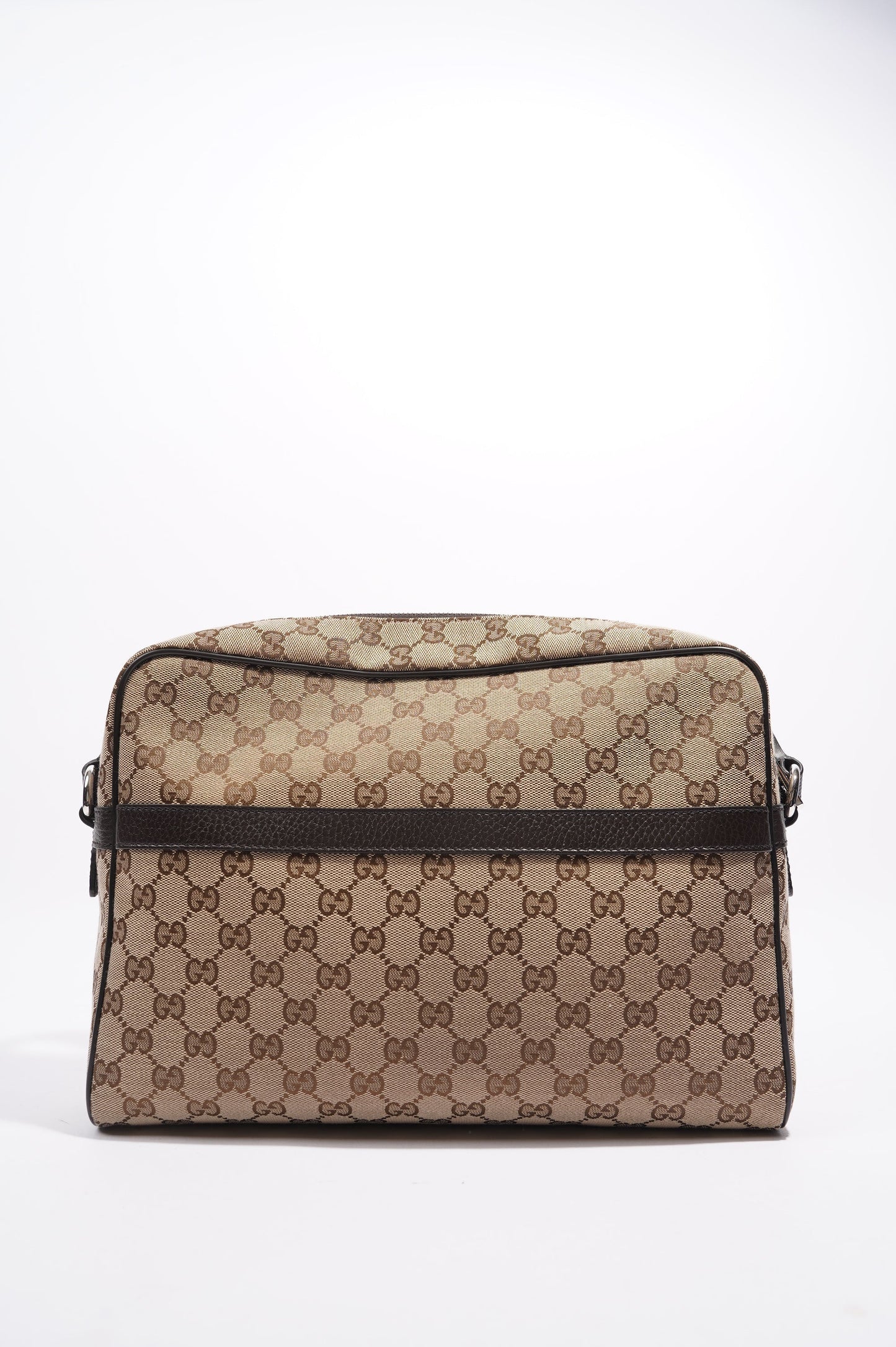 Gucci Mens Messenger Crossbody Bag Brown Canvas