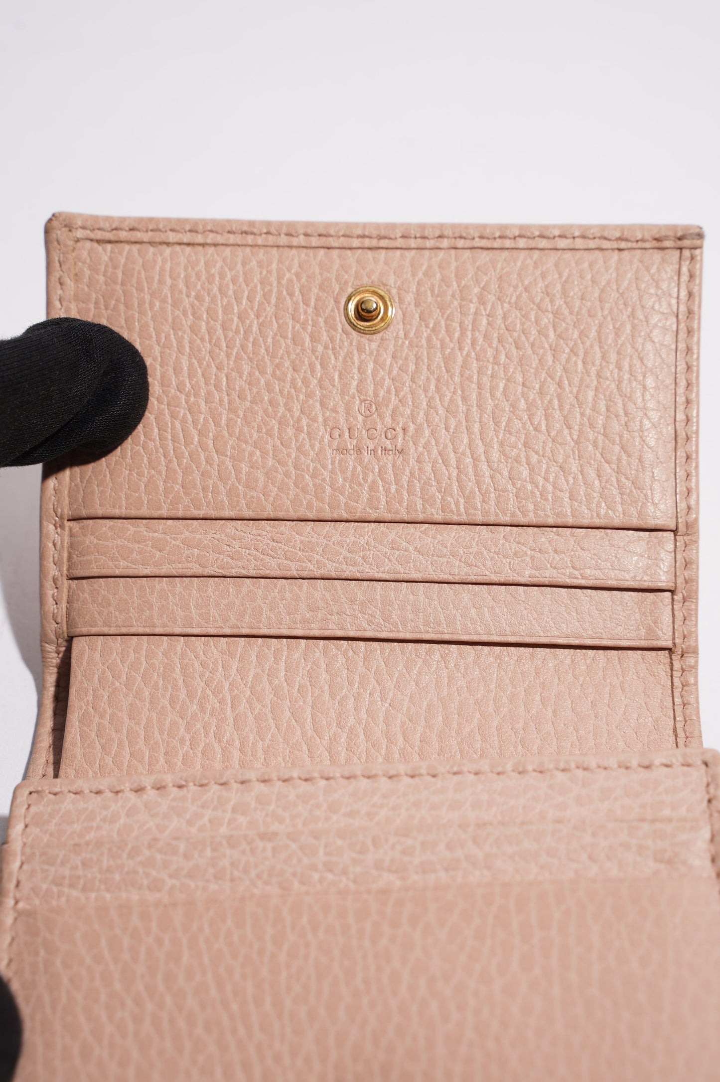 Gucci Womens Card Case GG Marmont Nude
