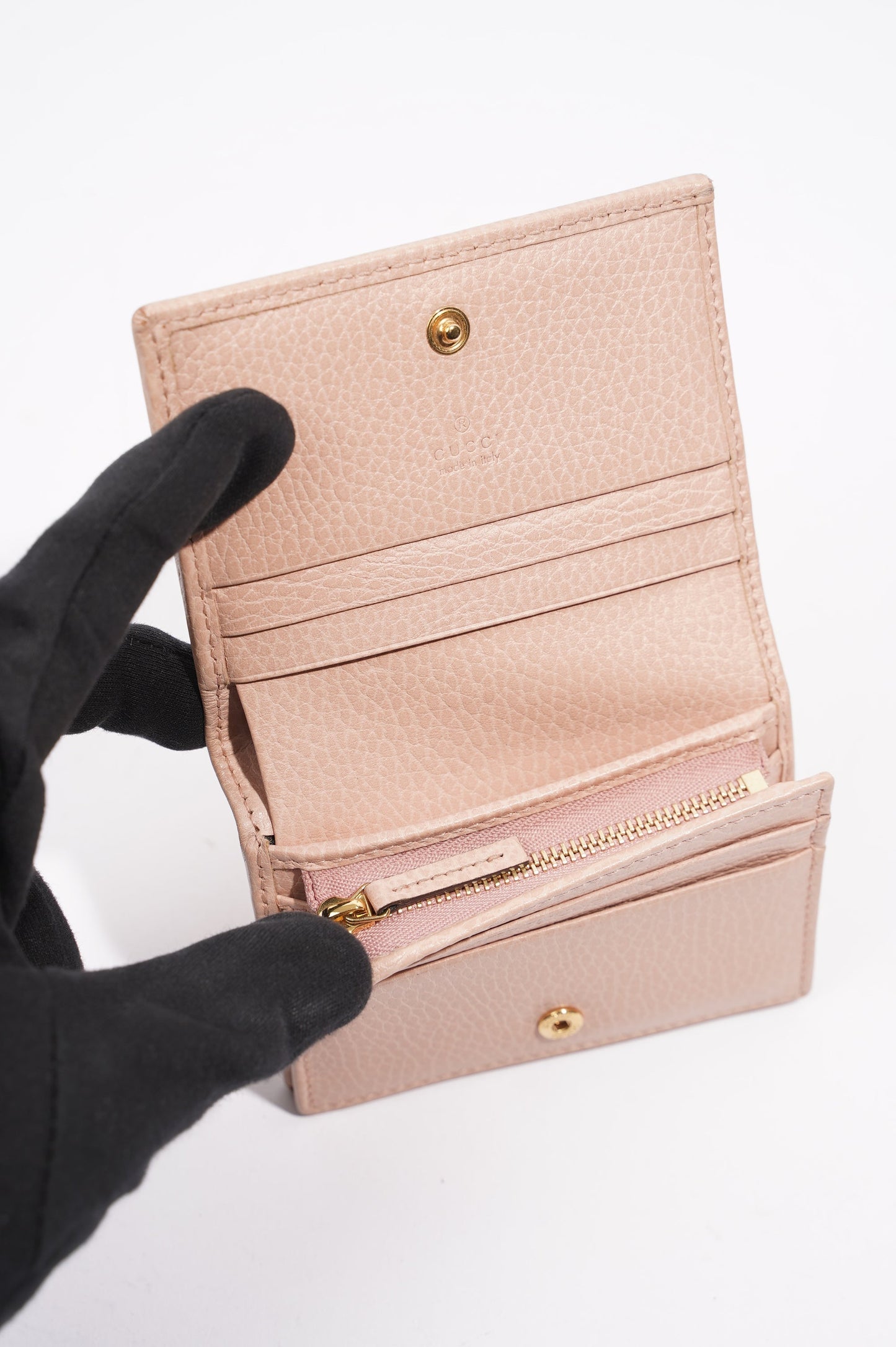Gucci Womens Card Case GG Marmont Nude