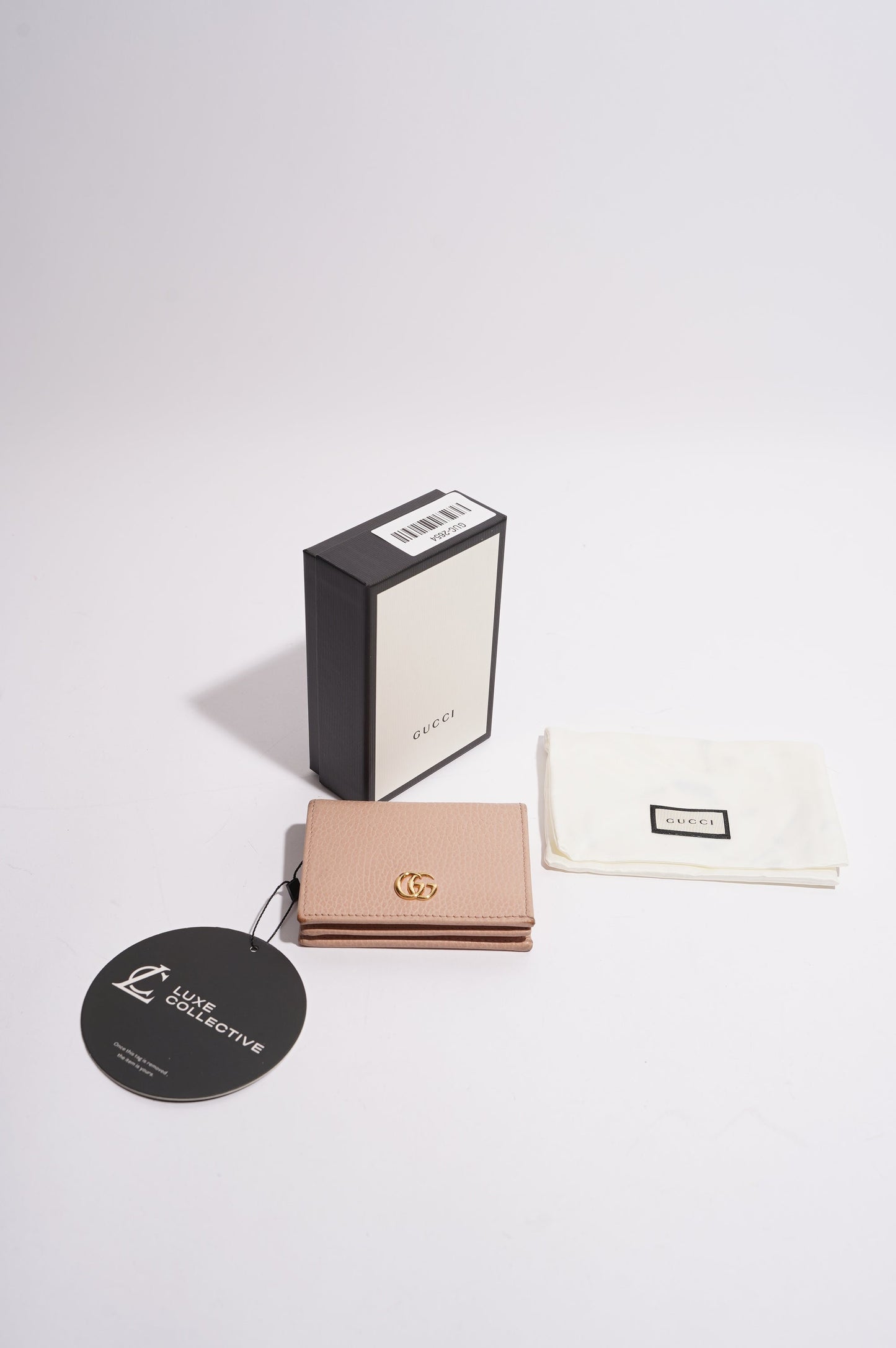 Gucci Womens Card Case GG Marmont Nude