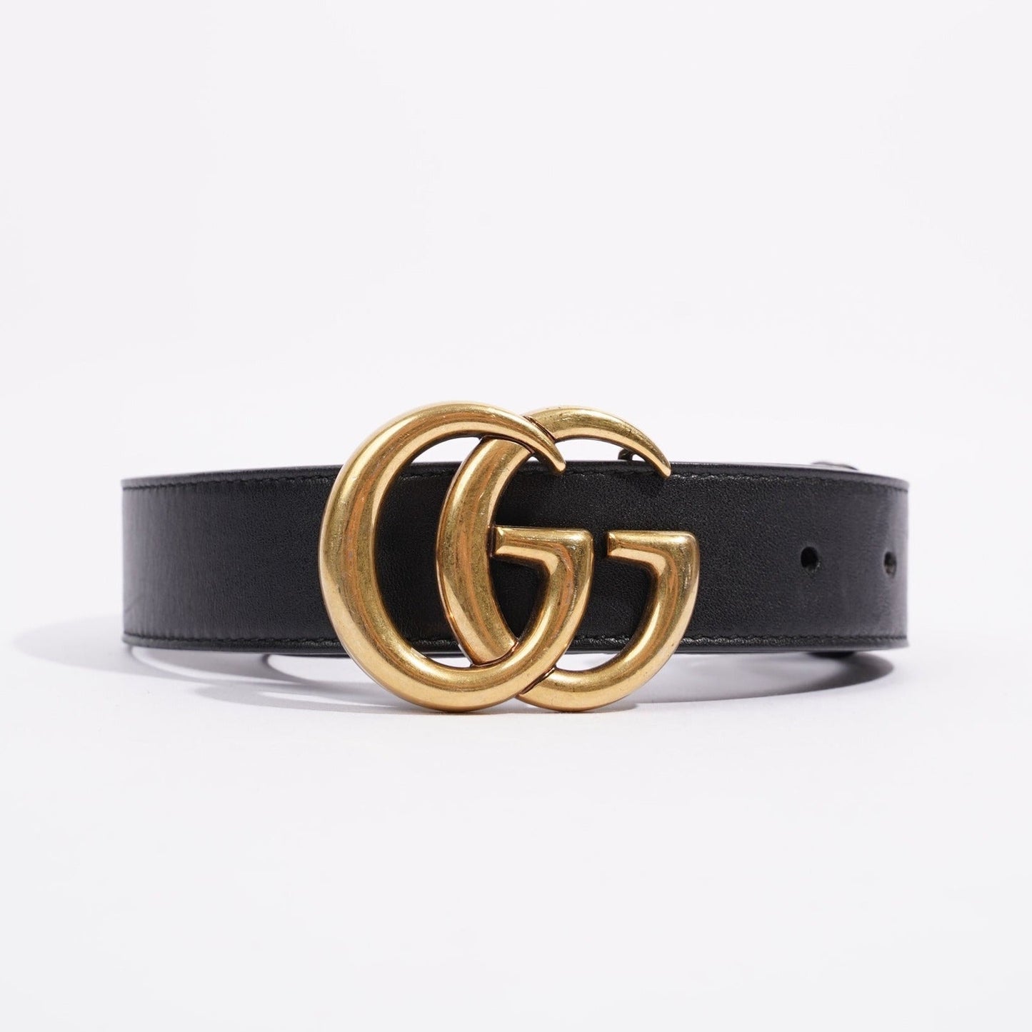 Gucci Womens Marmont Belt Black / Gold 80cm - 32"