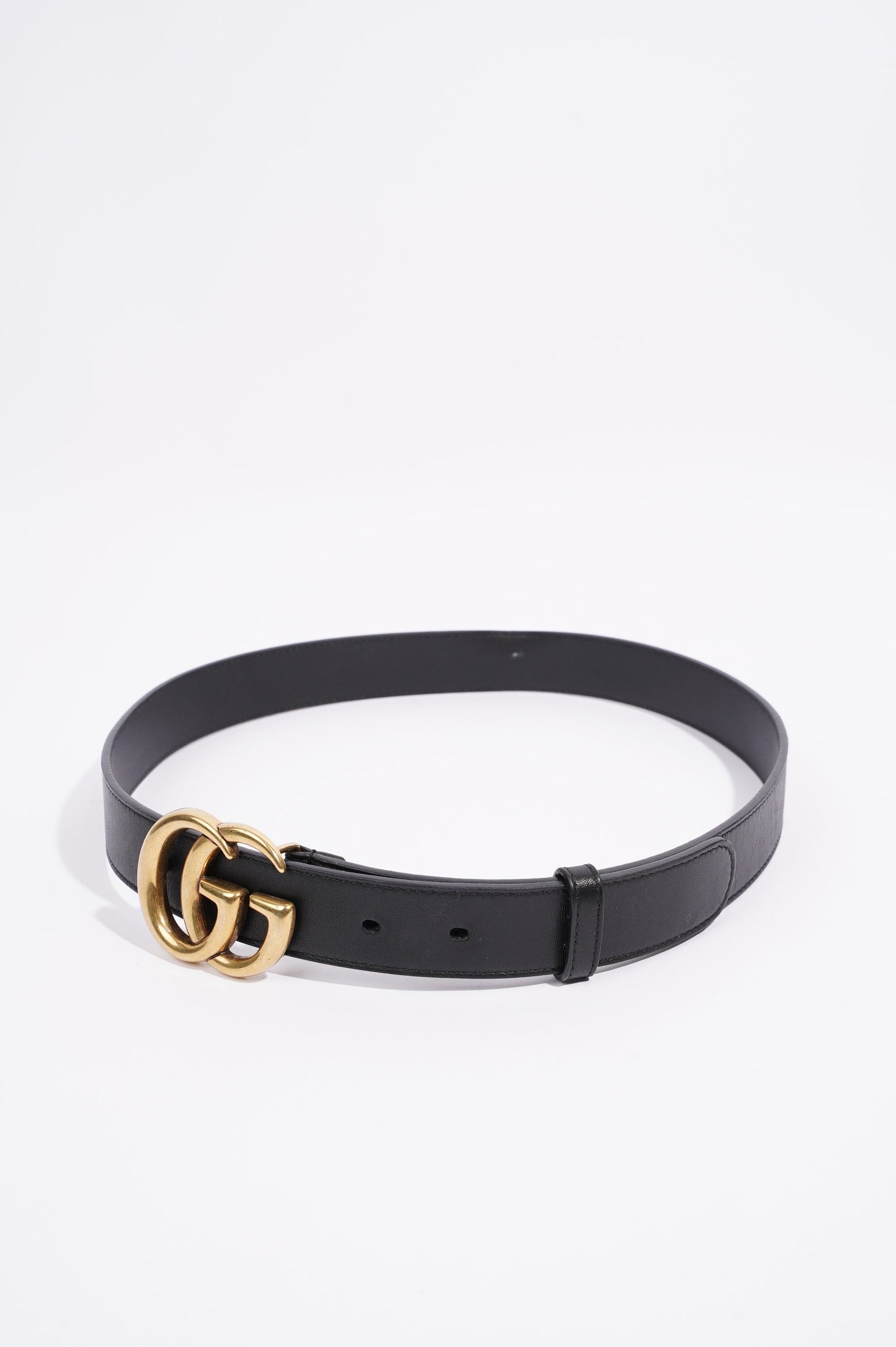 Gucci Womens Marmont Belt Black / Gold 80cm - 32"