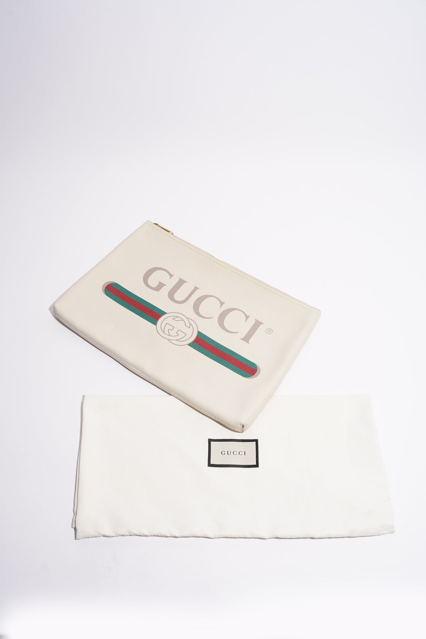 Gucci Womens Portfolio Clutch Bag Cream