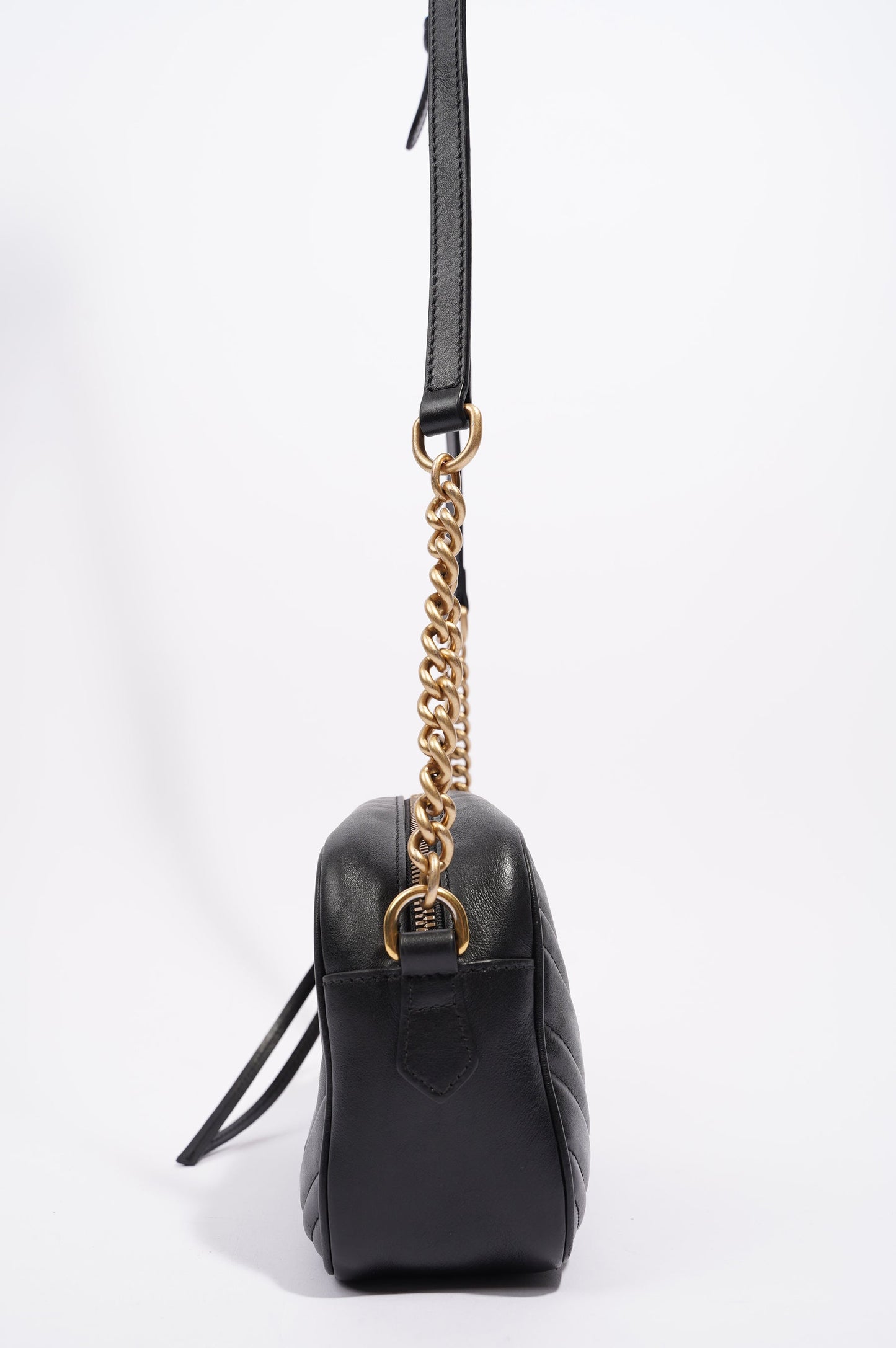 Gucci Womens Marmont Zip Black / Gold Small