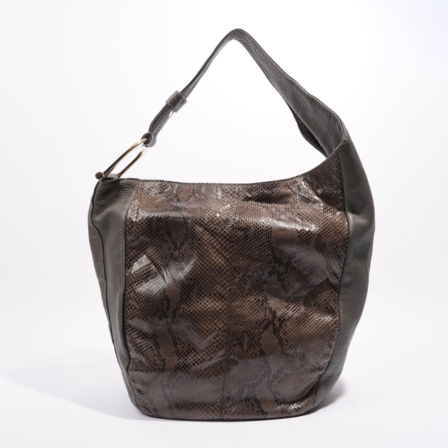 Gucci Womens Python Hobo Bag Grey