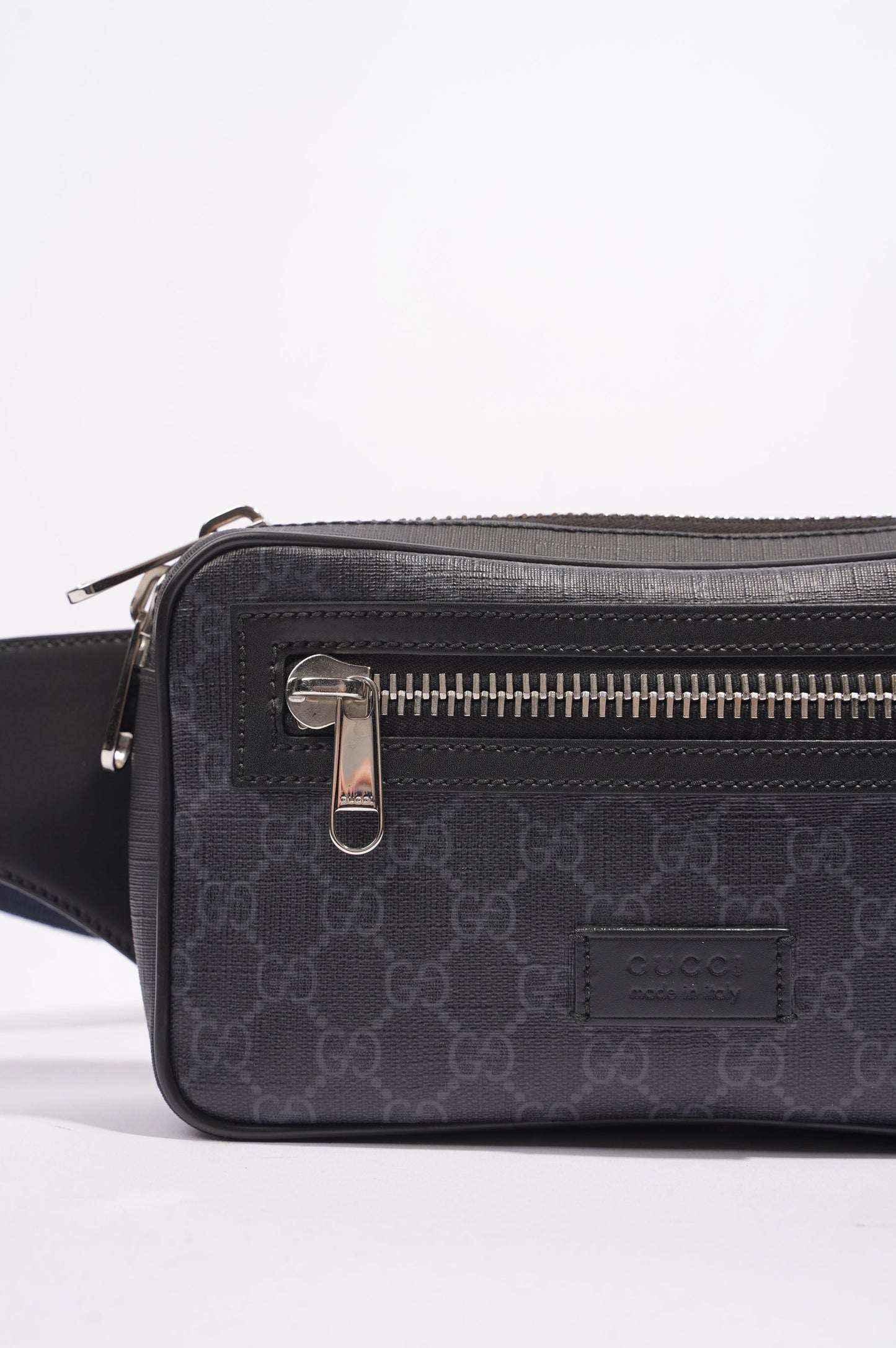 Gucci Mens GG Belt Bag Grey Canvas