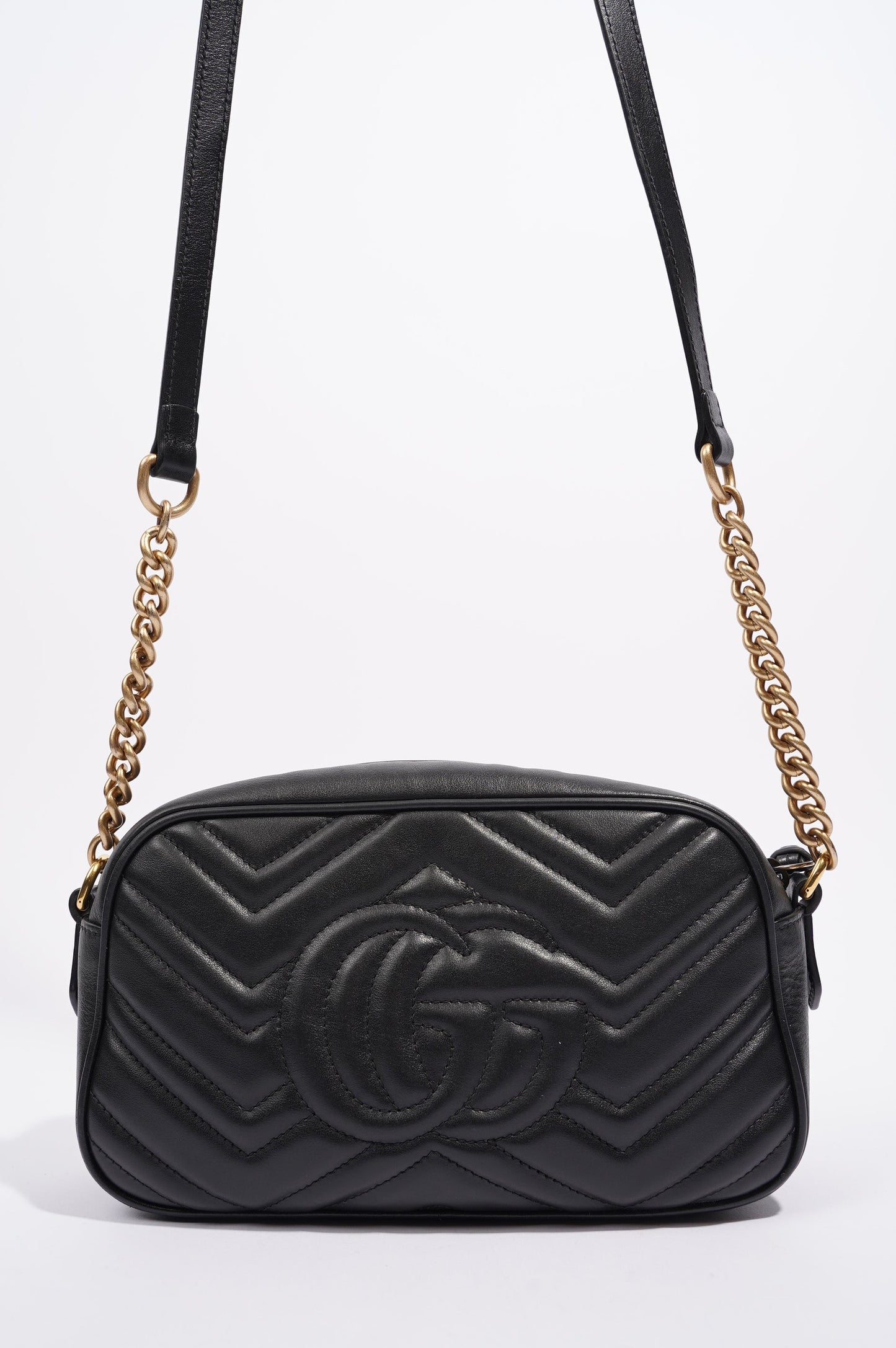 Gucci Womens Marmont Zip Black / Gold Small