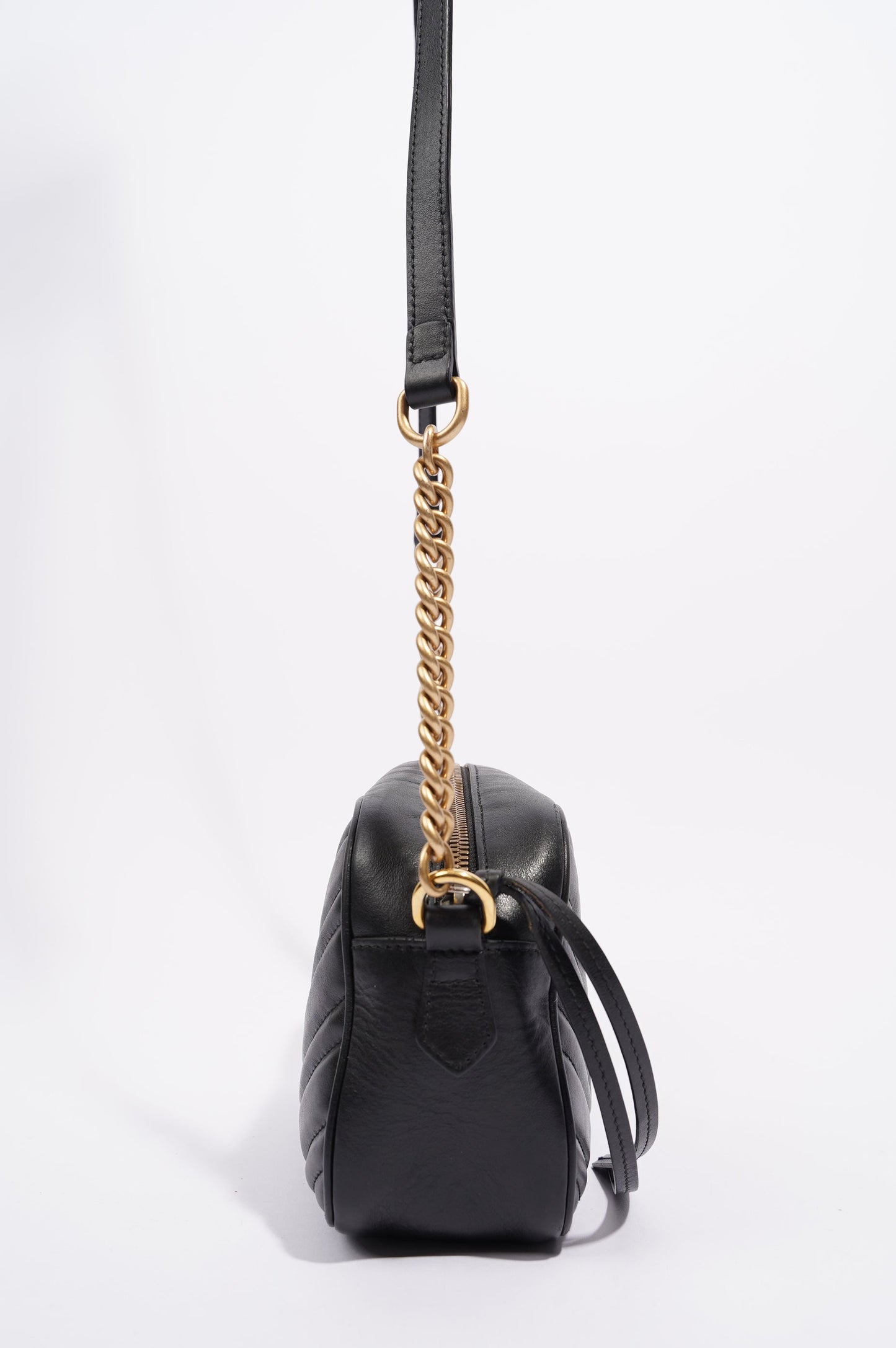 Gucci Womens Marmont Zip Black / Gold Small