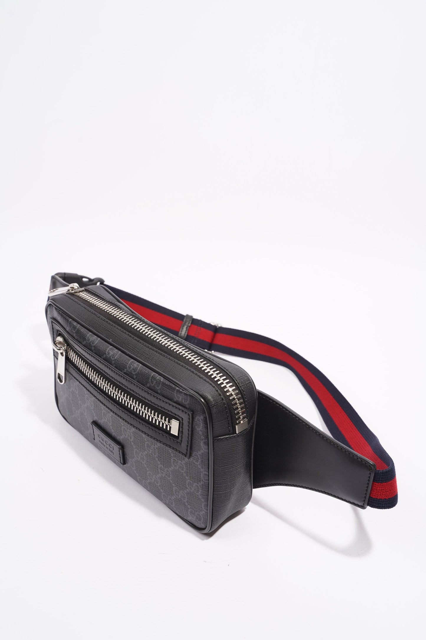 Gucci Mens GG Belt Bag Grey Canvas