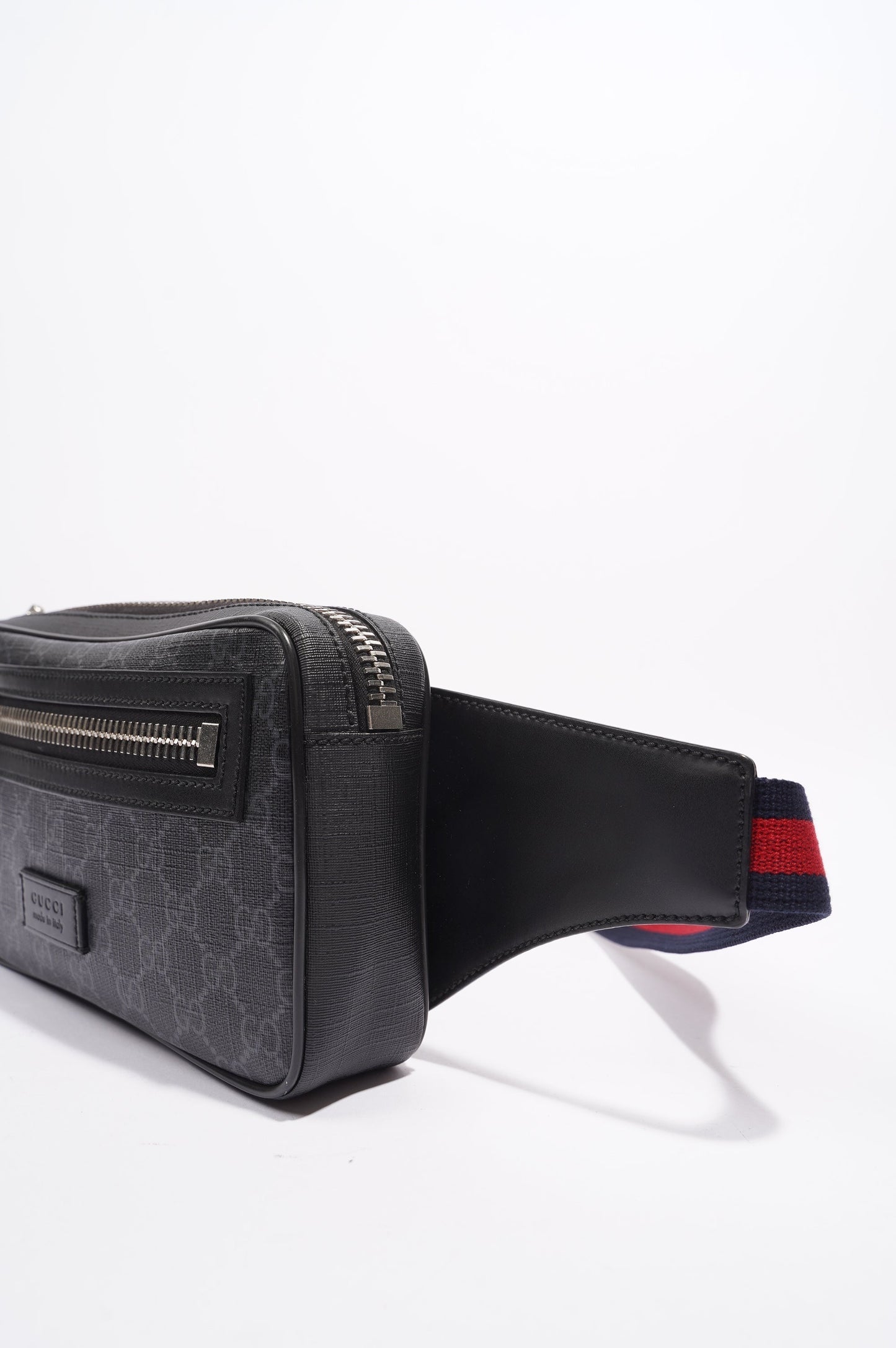 Gucci Mens GG Belt Bag Grey Canvas
