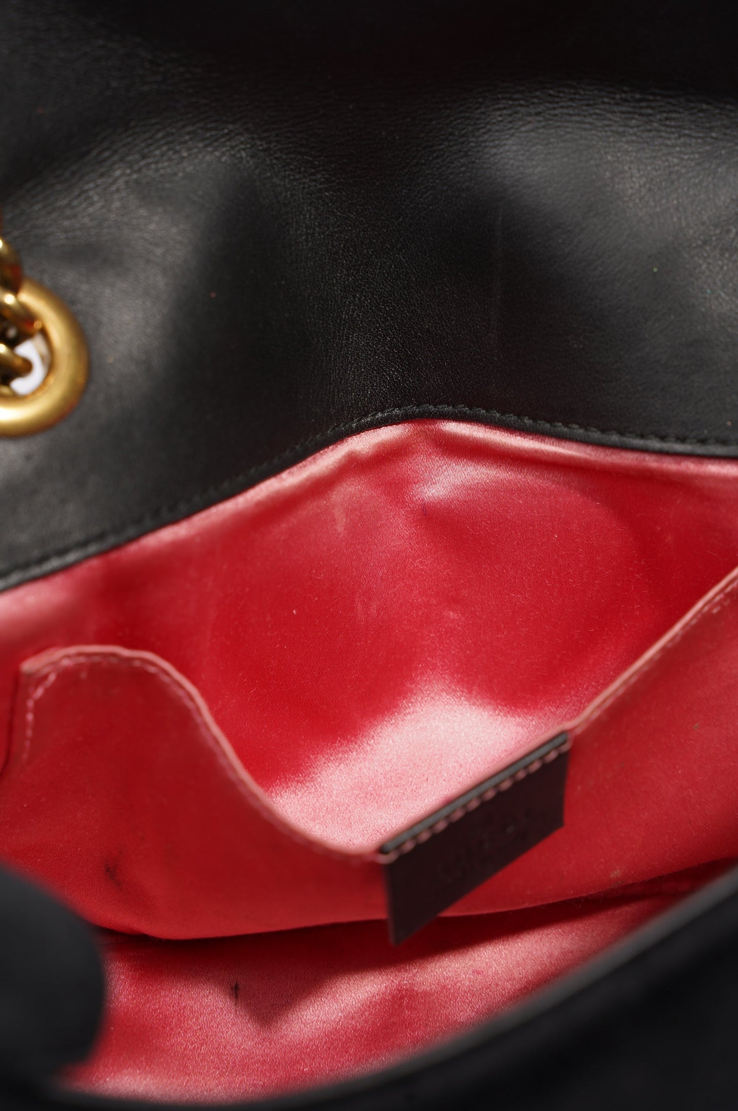Gucci Womens Marmont Flap Black Velvet Gold Mini
