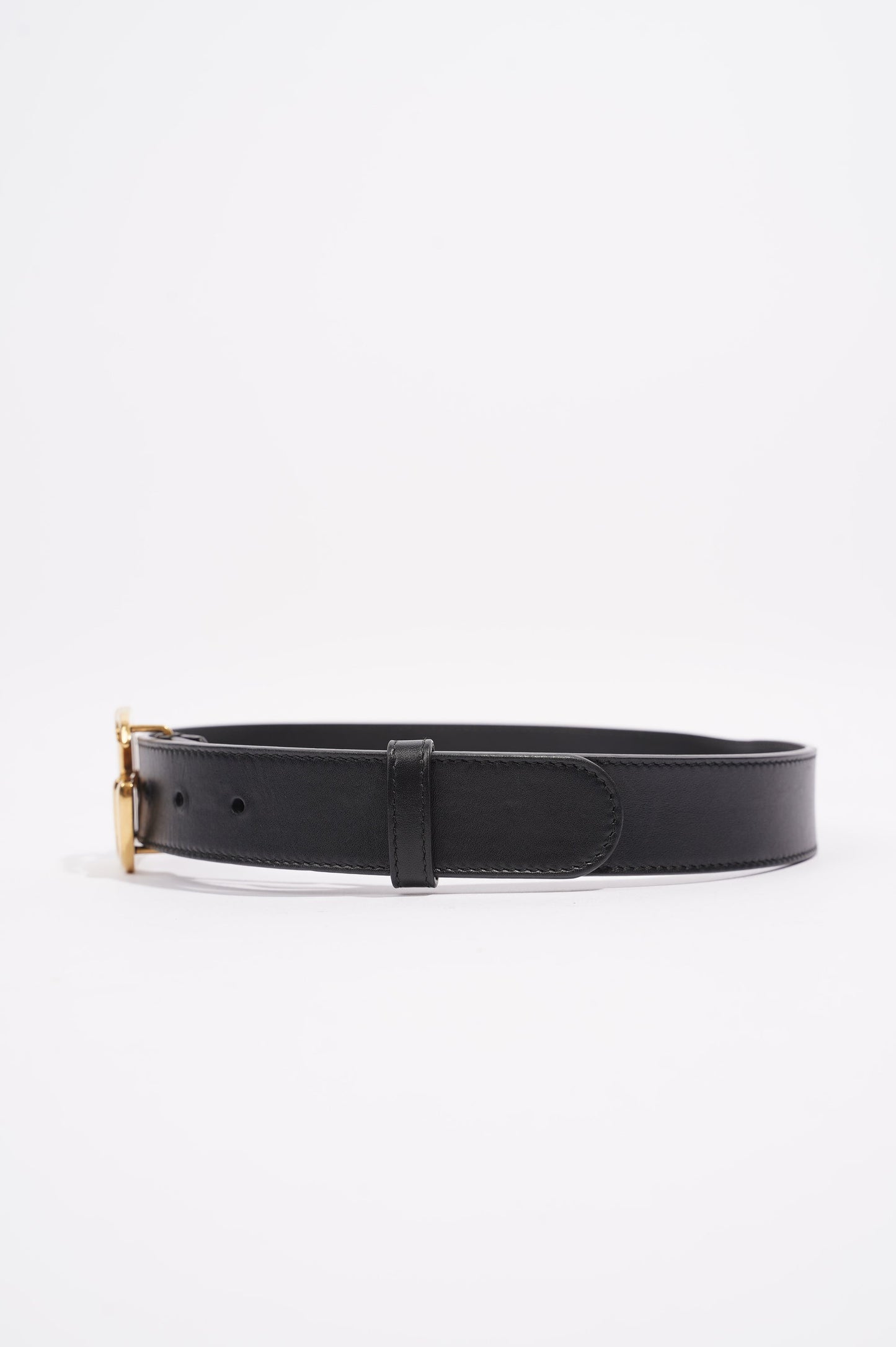 Gucci Womens Marmont GG Belt Black Leather 65cm