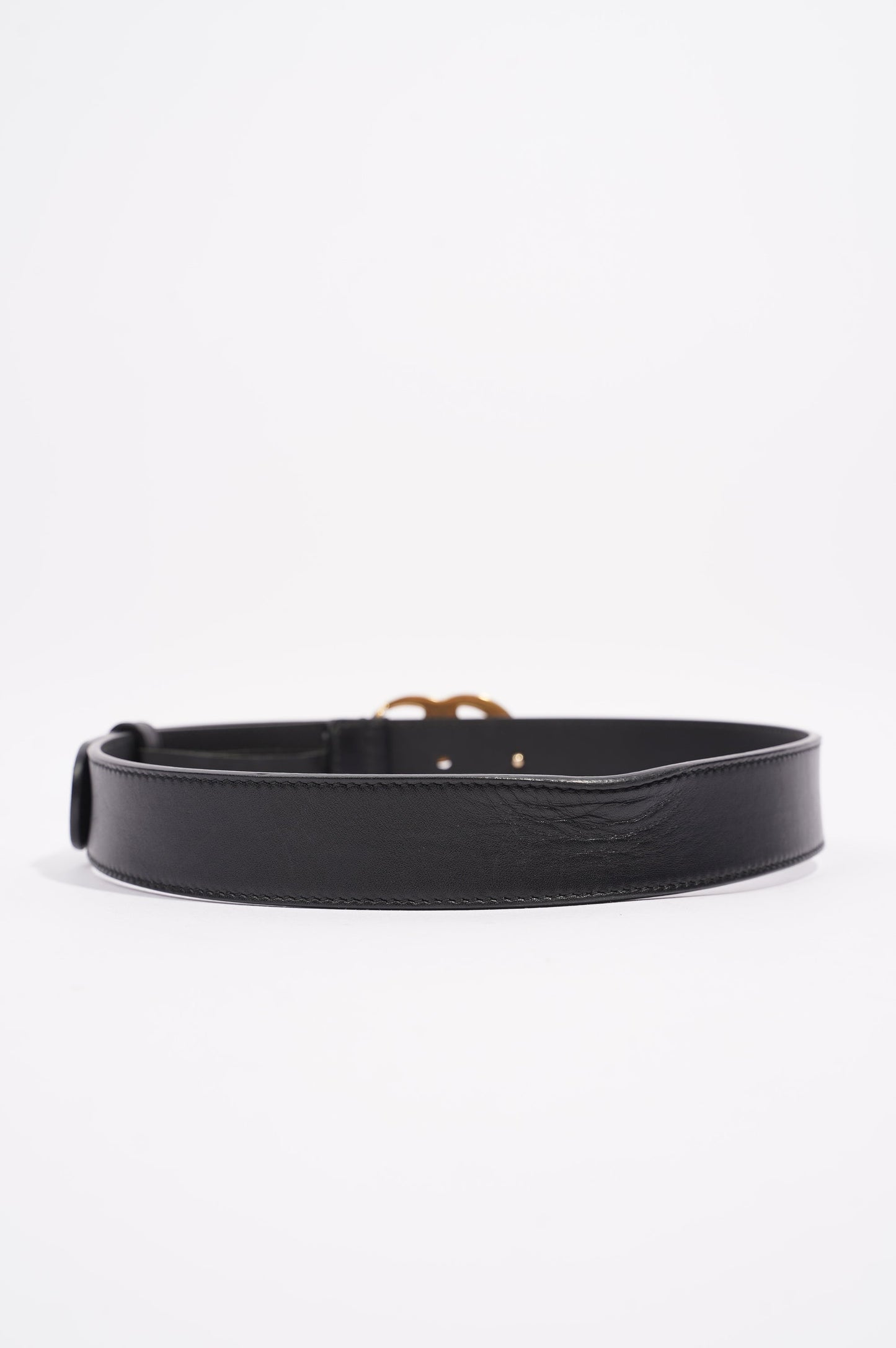 Gucci Womens Marmont GG Belt Black Leather 65cm