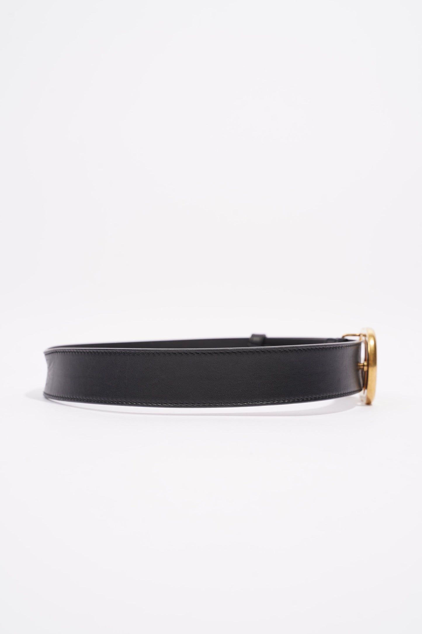 Gucci Womens Marmont GG Belt Black Leather 65cm