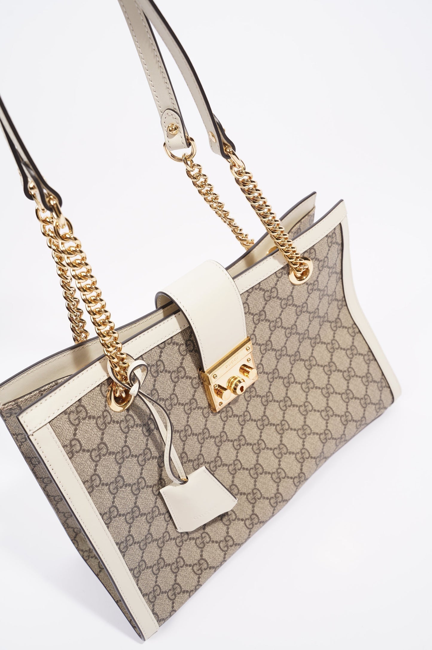 Gucci Womens Padlock Bag Supreme / White Medium
