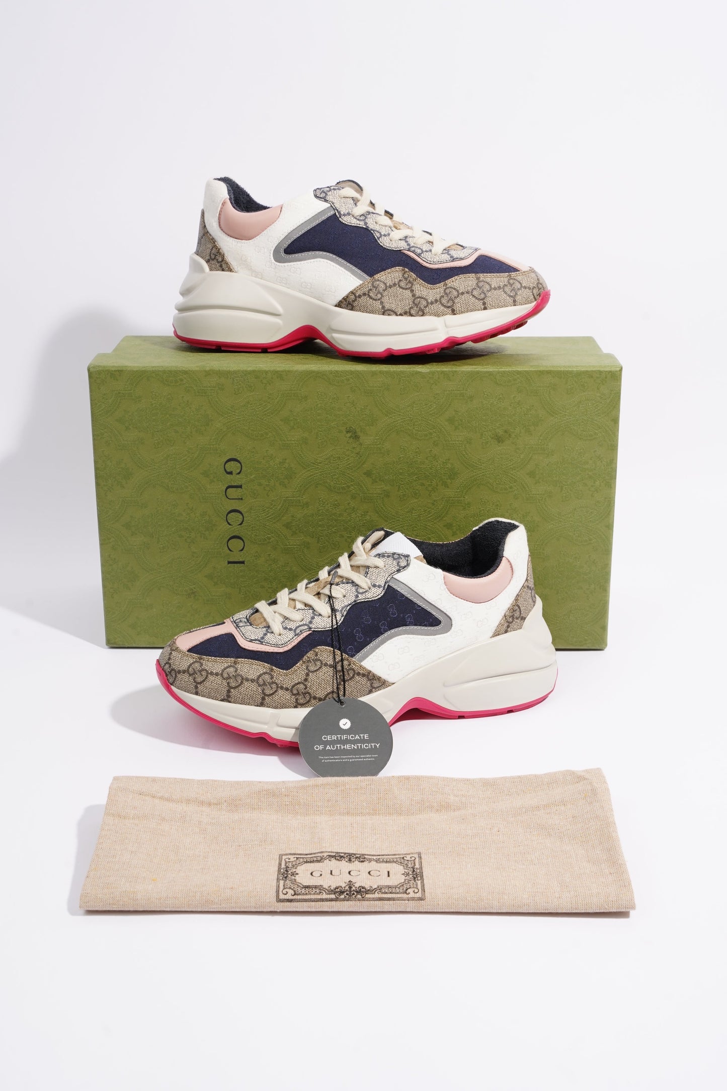 Gucci Womens Rhyton Supreme / Blue / Pink EU 38.5 / UK 5.5