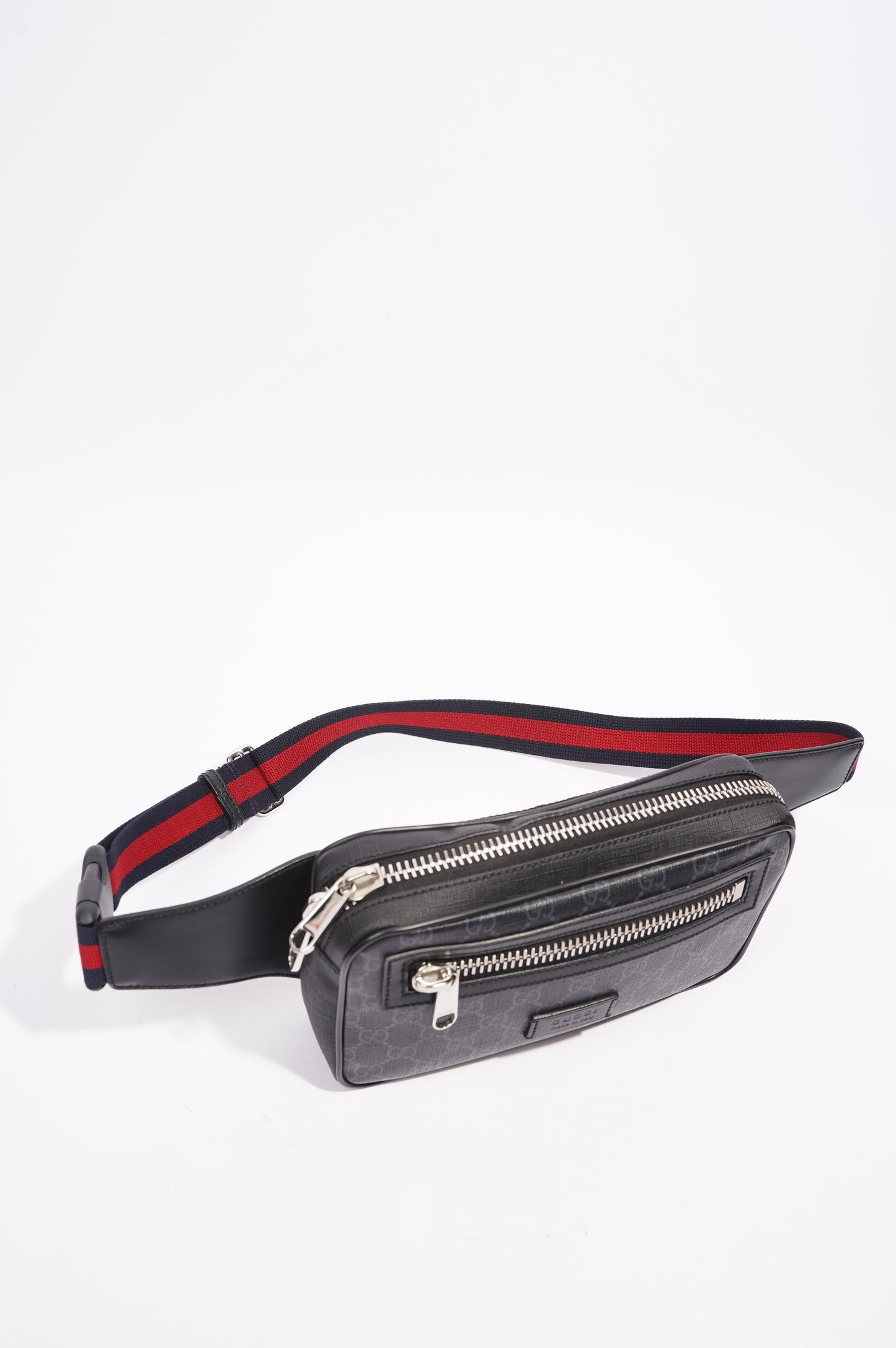 Gucci Mens GG Belt Bag Grey Canvas