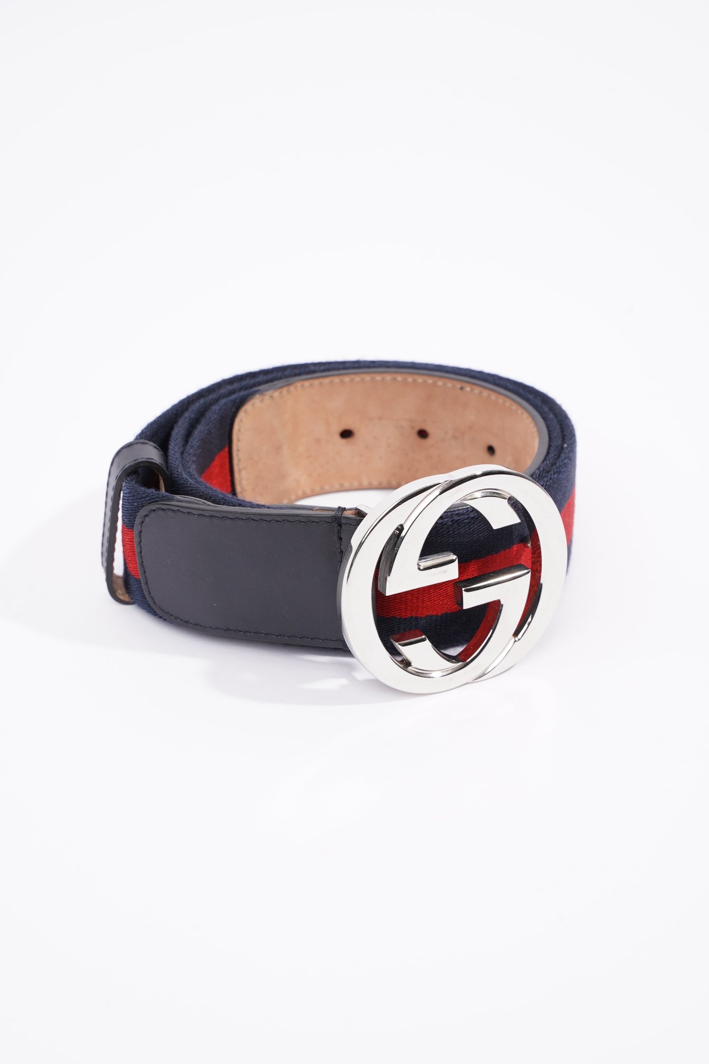 Gucci Mens Interlocking Belt Navy / Red 95cm - 38"