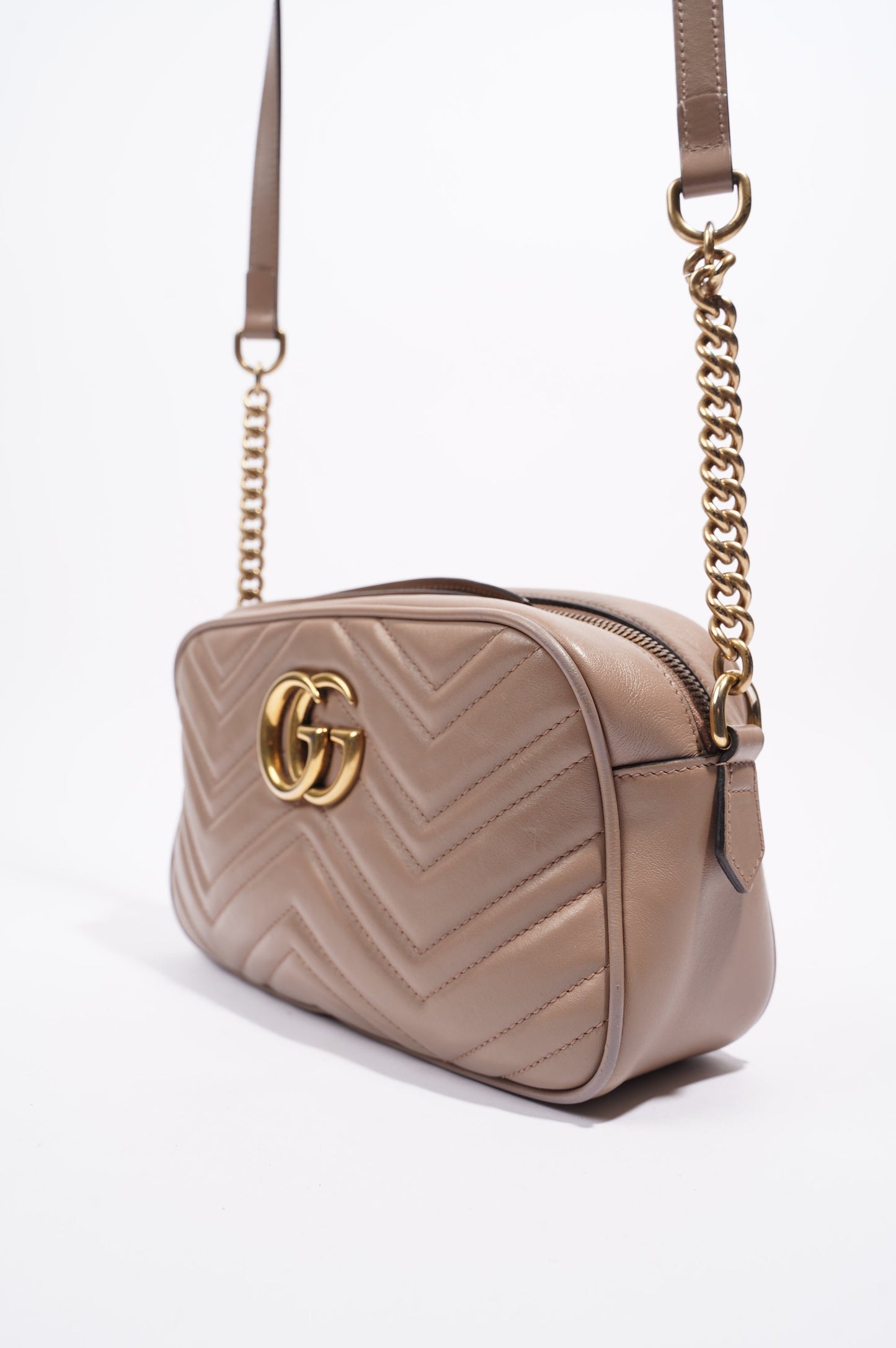 Gucci Womens Marmont Zip Nude Small