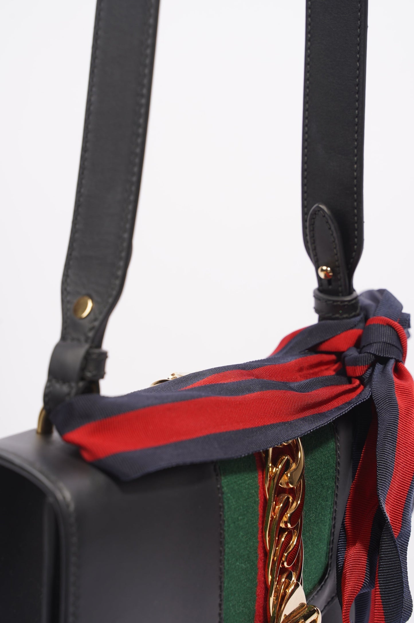 Gucci Womens Sylvie Black / Green / Red Medium