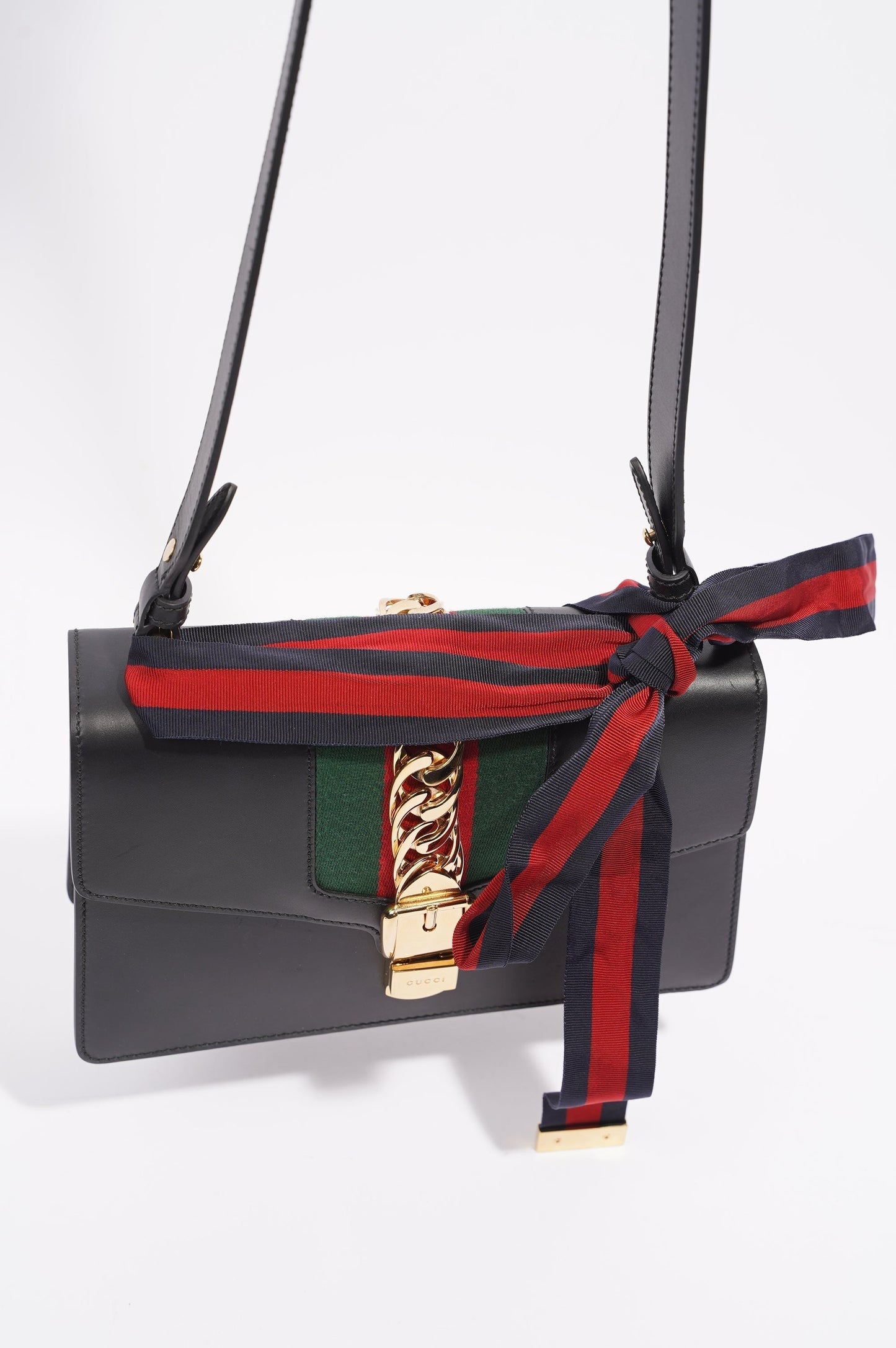 Gucci Womens Sylvie Black / Green / Red Medium