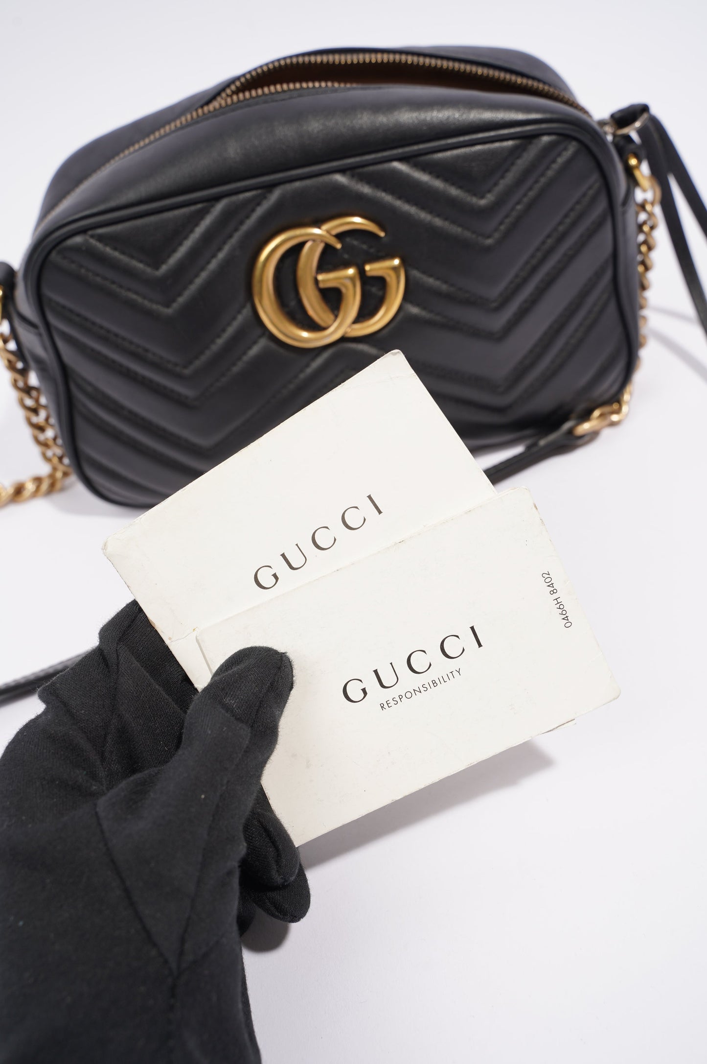 Gucci Womens Marmont Zip Black / Gold Small