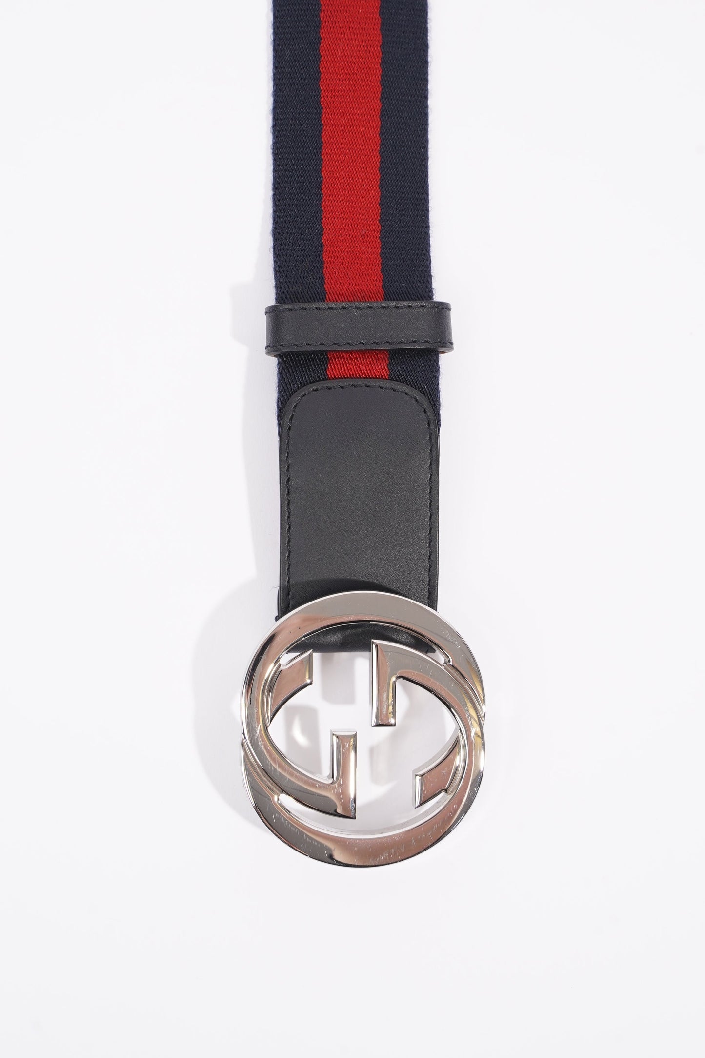 Gucci Mens Interlocking Belt Navy / Red 95cm - 38"