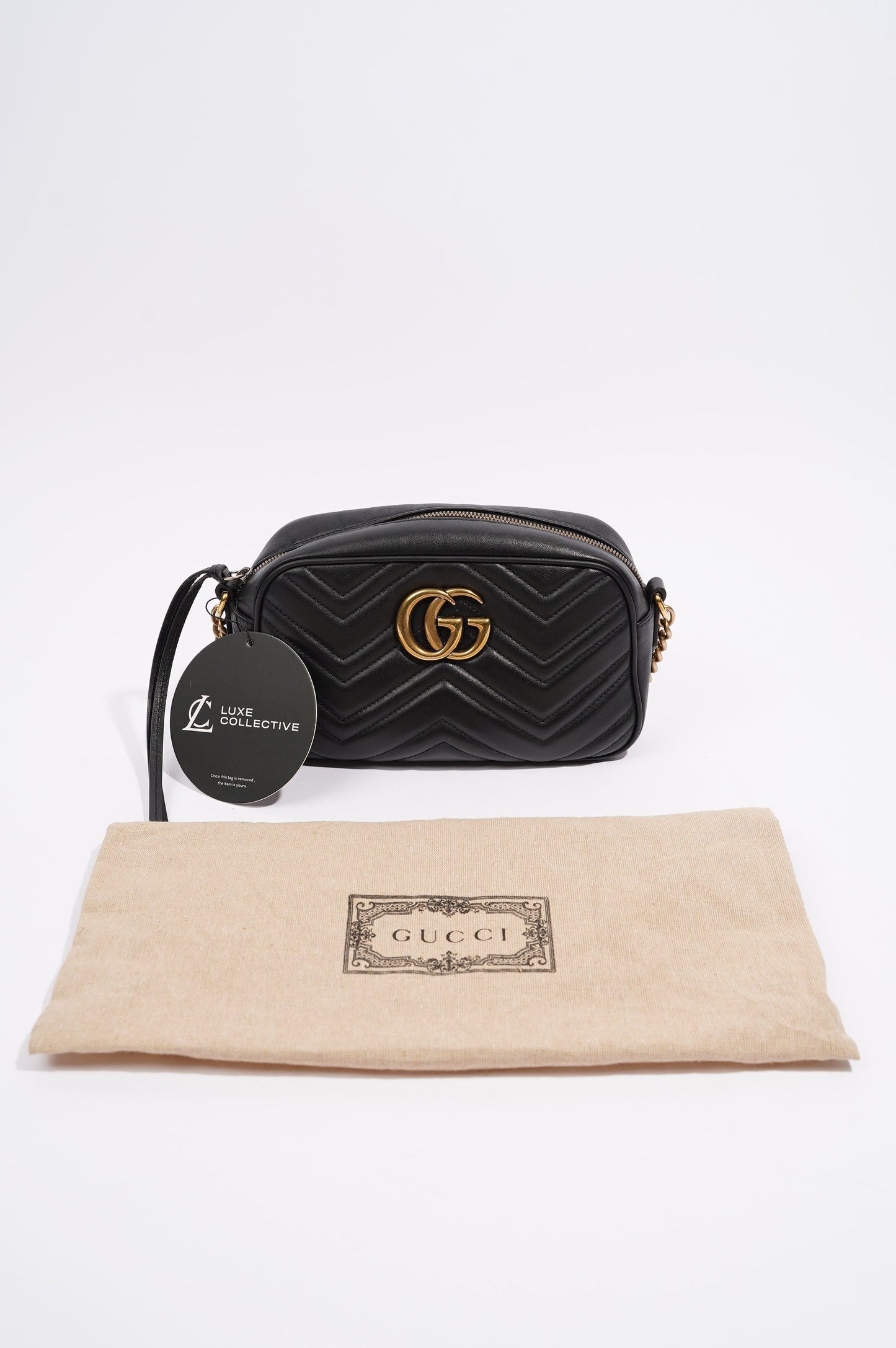 Gucci Womens Marmont Zip Black / Gold Small