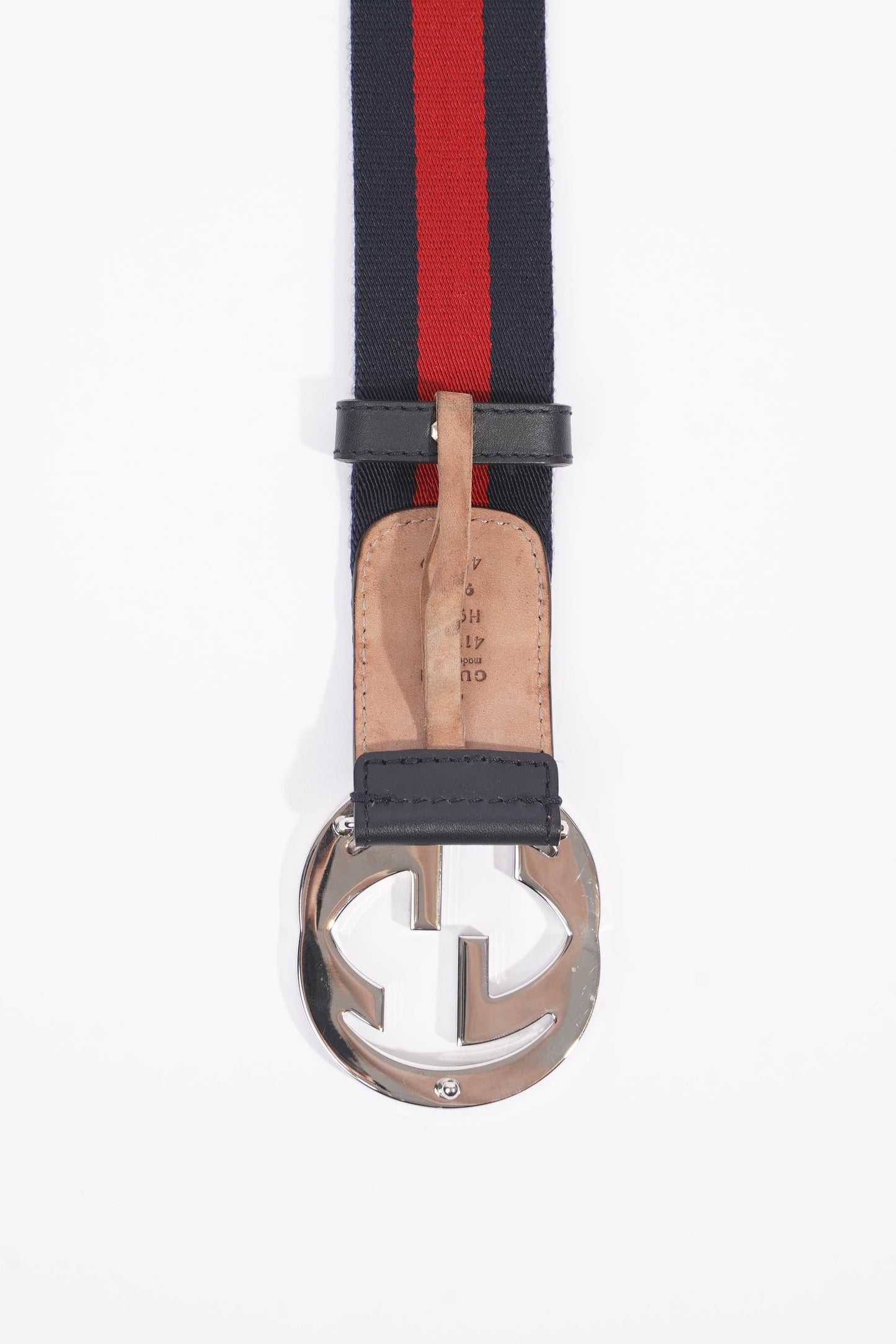 Gucci Mens Interlocking Belt Navy / Red 95cm - 38"