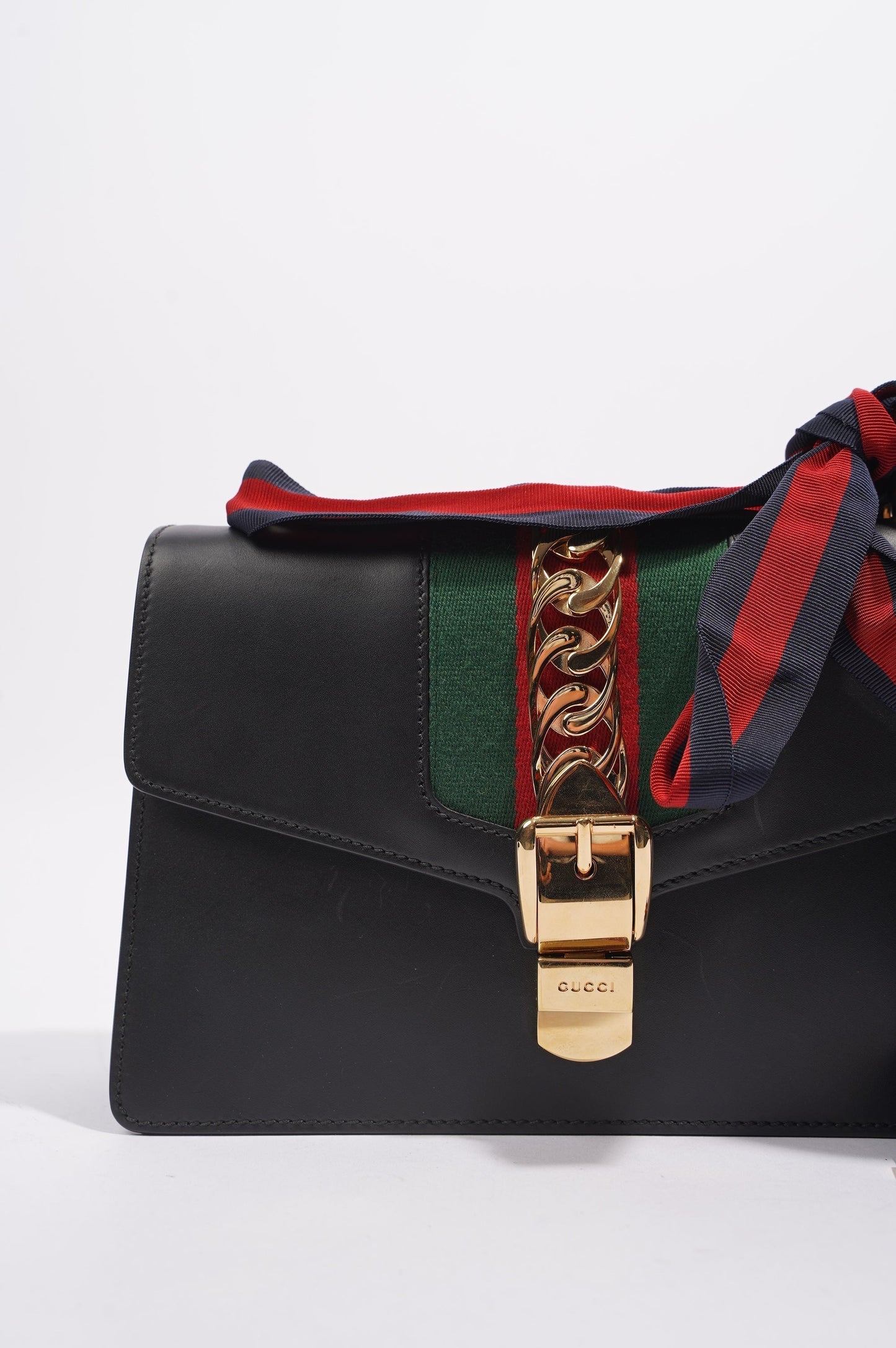 Gucci Womens Sylvie Black / Green / Red Medium
