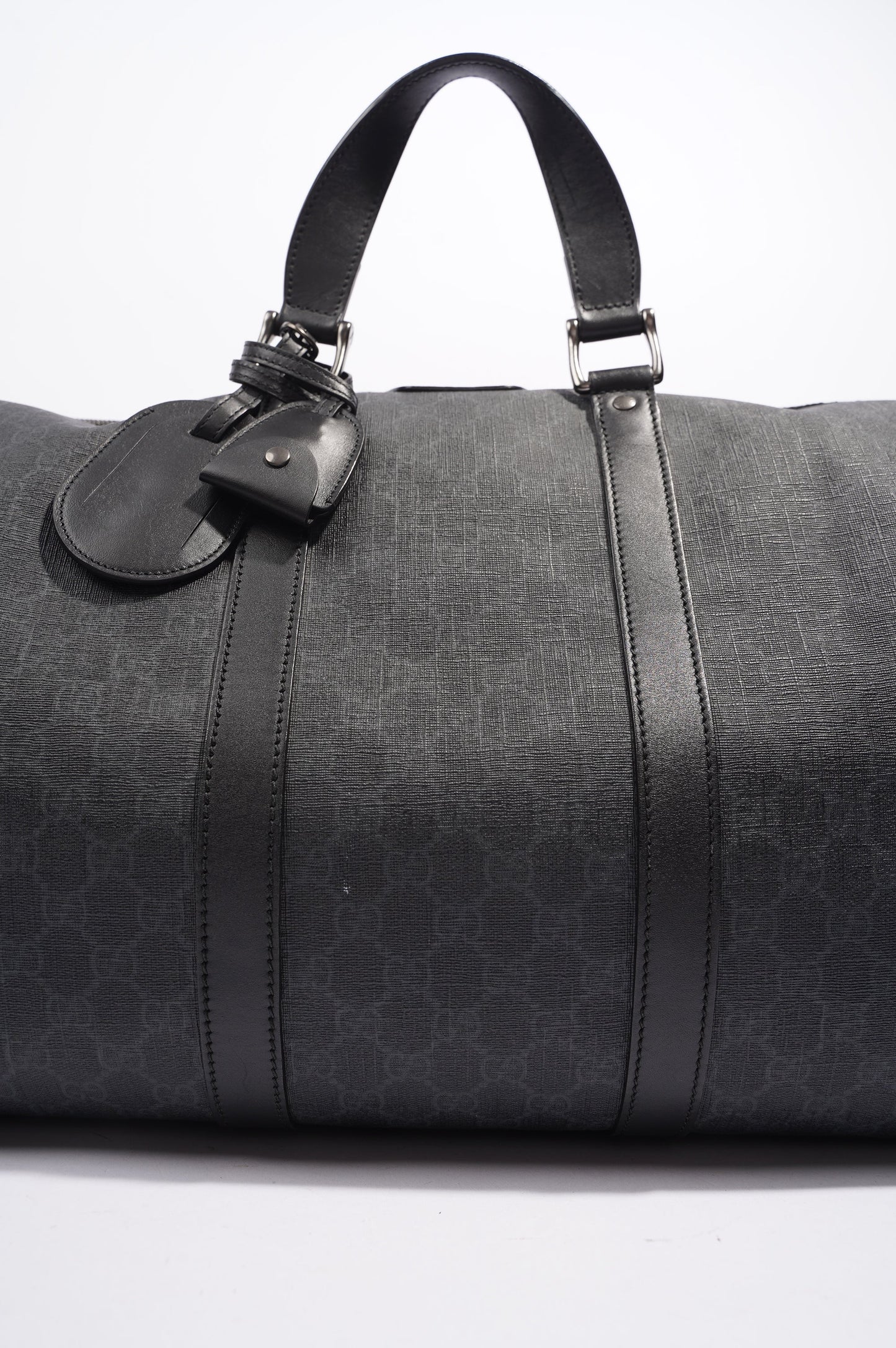 Gucci Mens GG Duffle Bag Grey Canvas