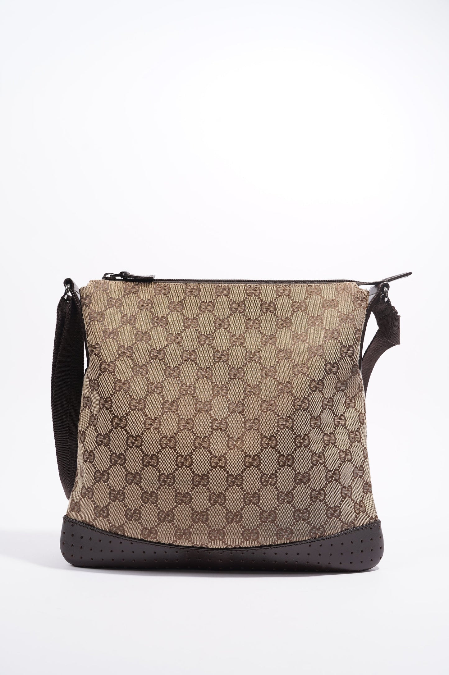 Gucci Womens GG Canvas Shoulder Bag Supreme / Brown