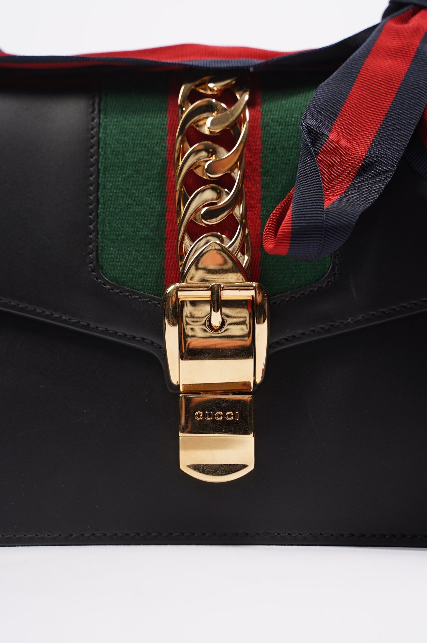 Gucci Womens Sylvie Black / Green / Red Medium