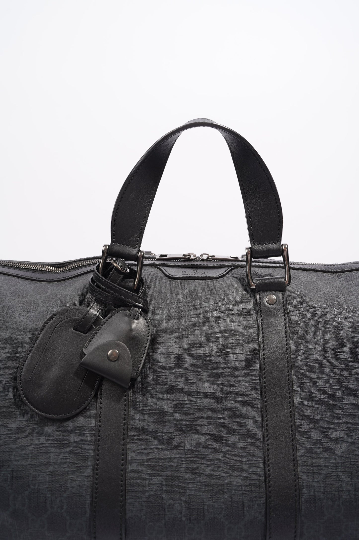 Gucci Mens GG Duffle Bag Grey Canvas