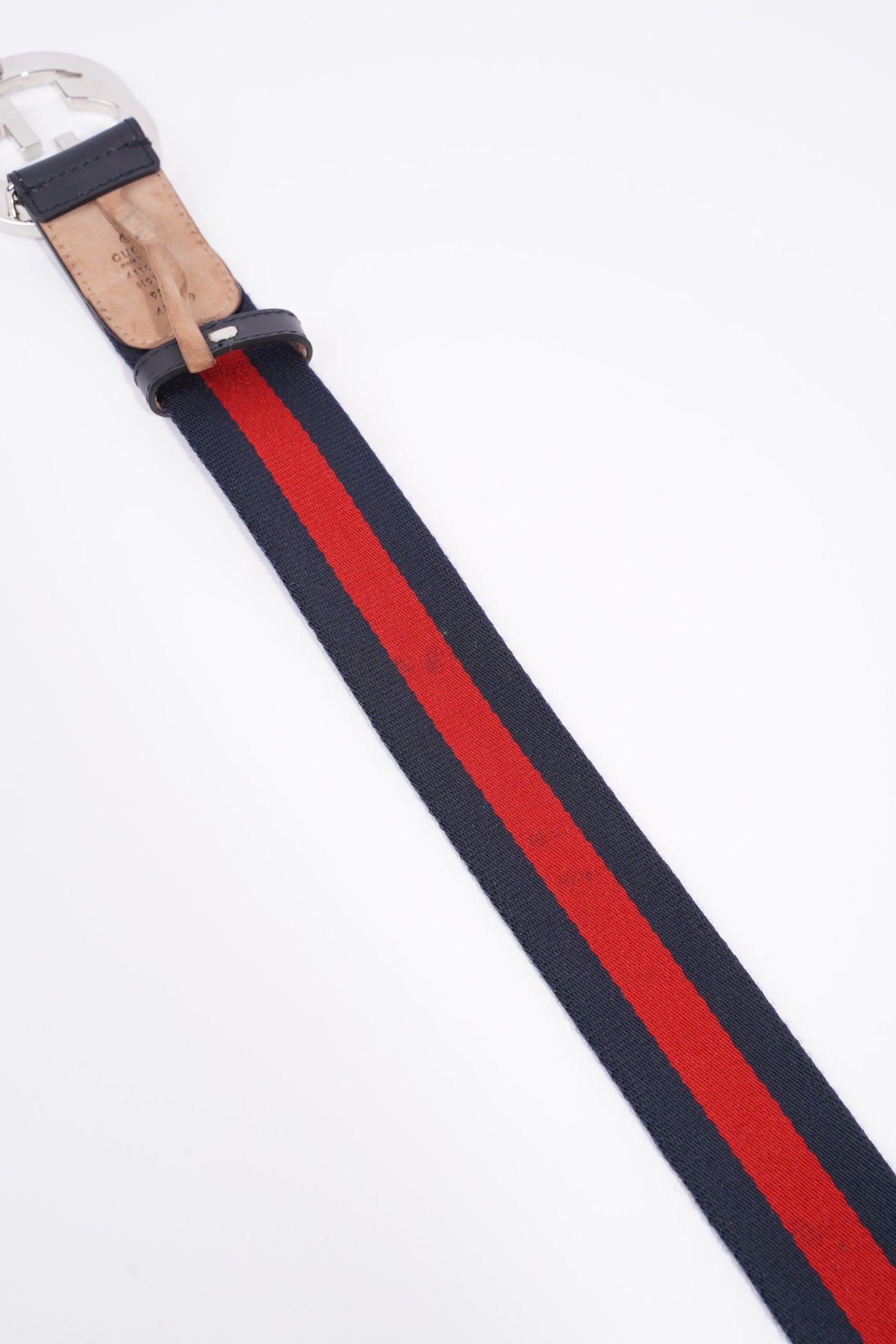 Gucci Mens Interlocking Belt Navy / Red 95cm - 38"