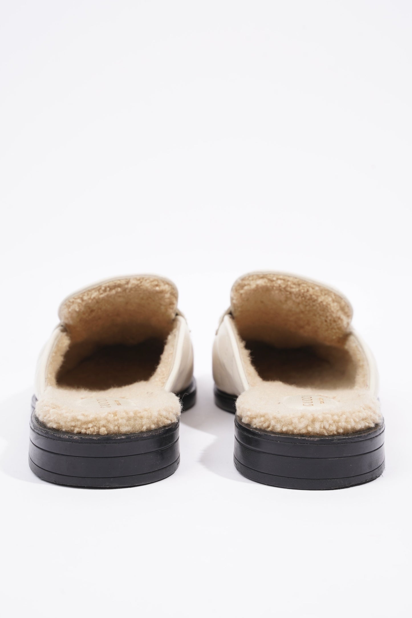 Gucci Womens Shearing Lined Princetown Mules Off White EU 39 / UK 6