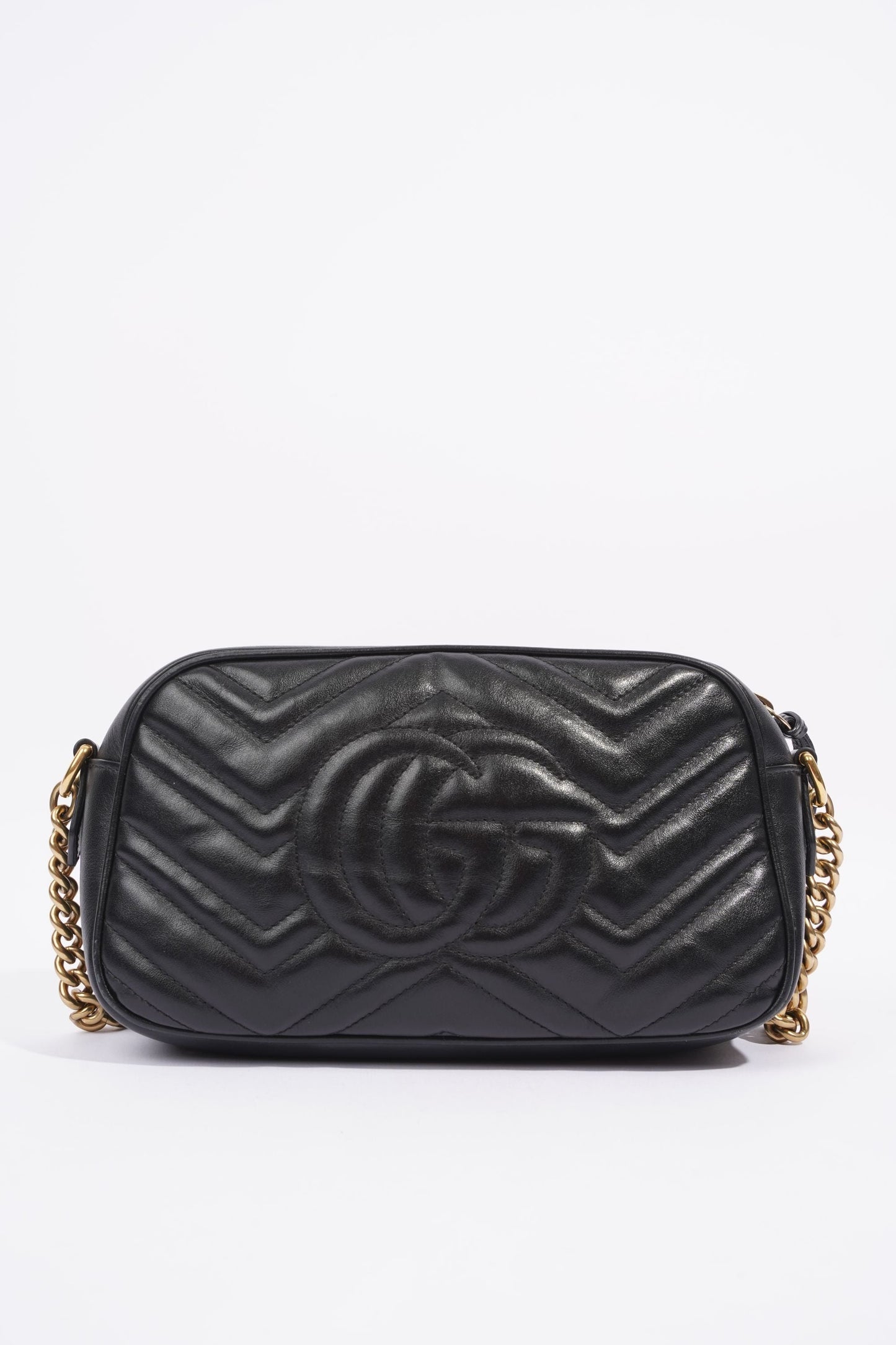 Gucci Womens Marmont GG Bag Black Leather Small
