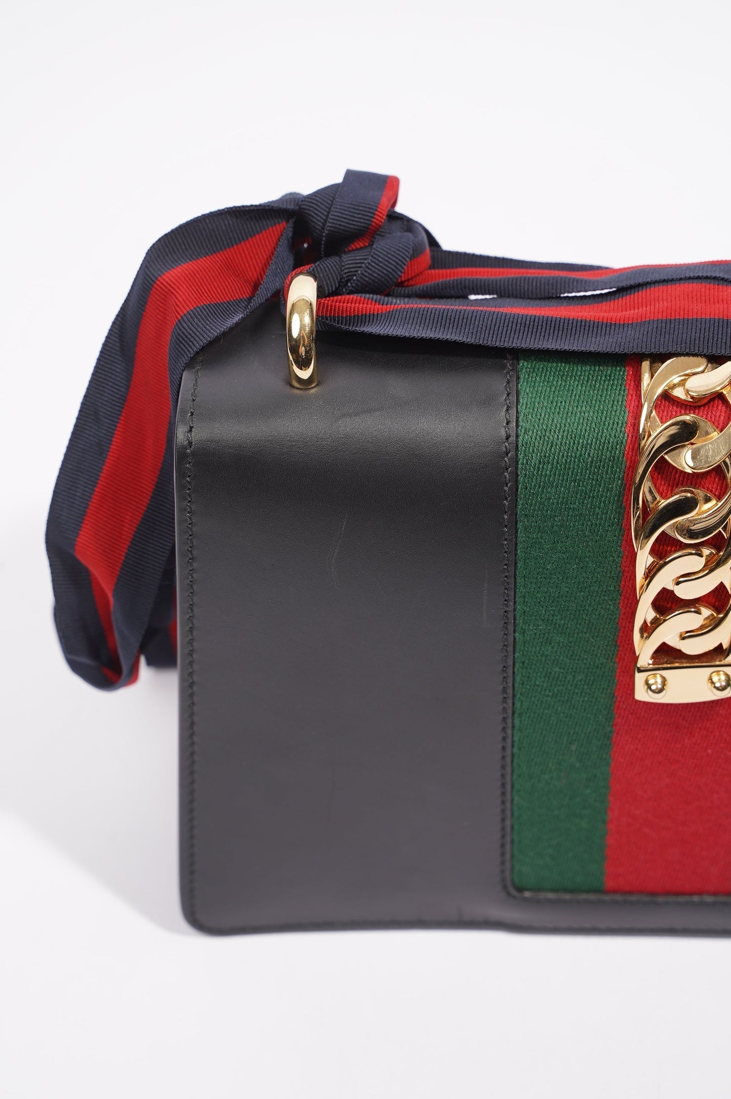Gucci Womens Sylvie Black / Green / Red Medium