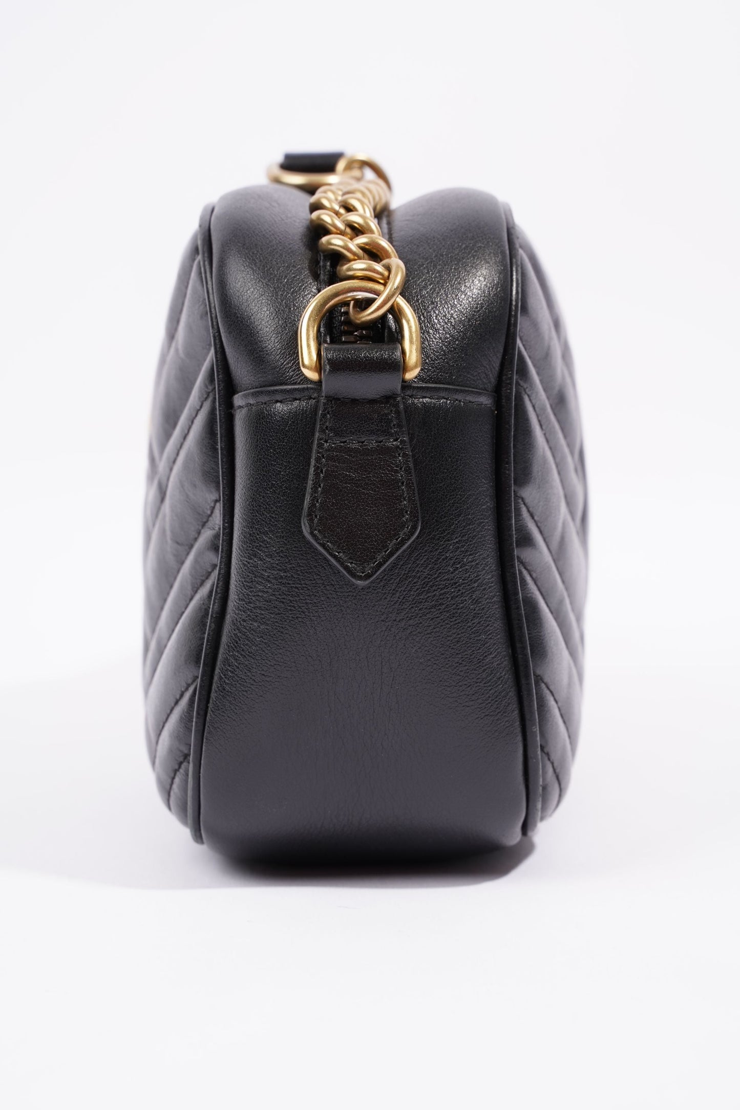 Gucci Womens Marmont GG Bag Black Leather Small
