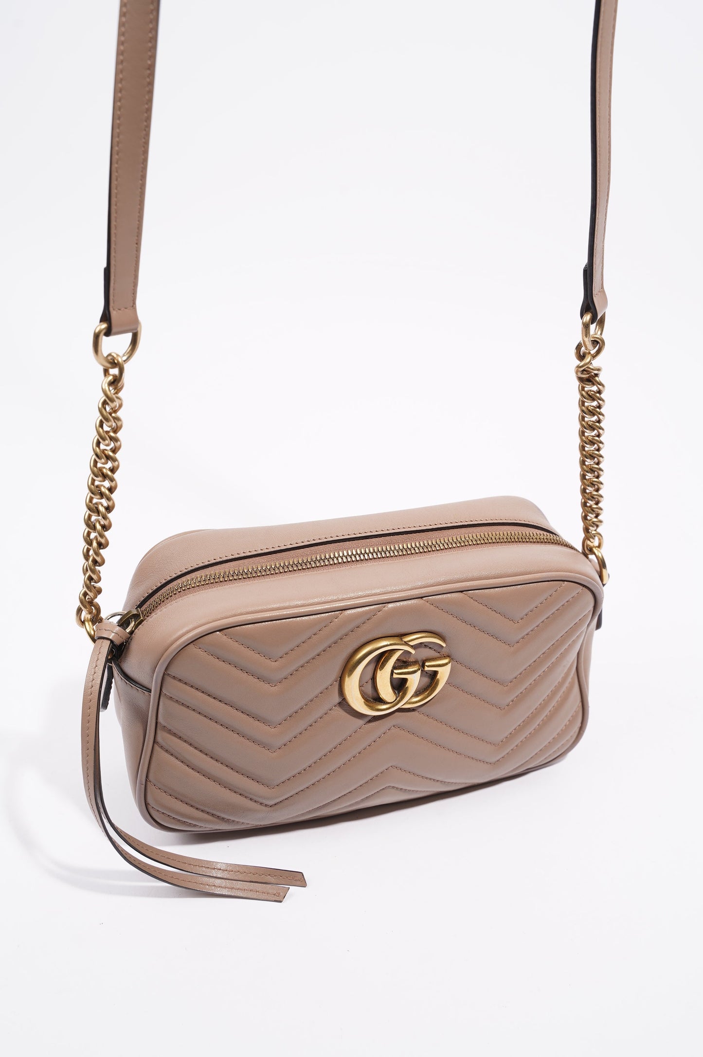 Gucci Womens Marmont Zip Nude Small