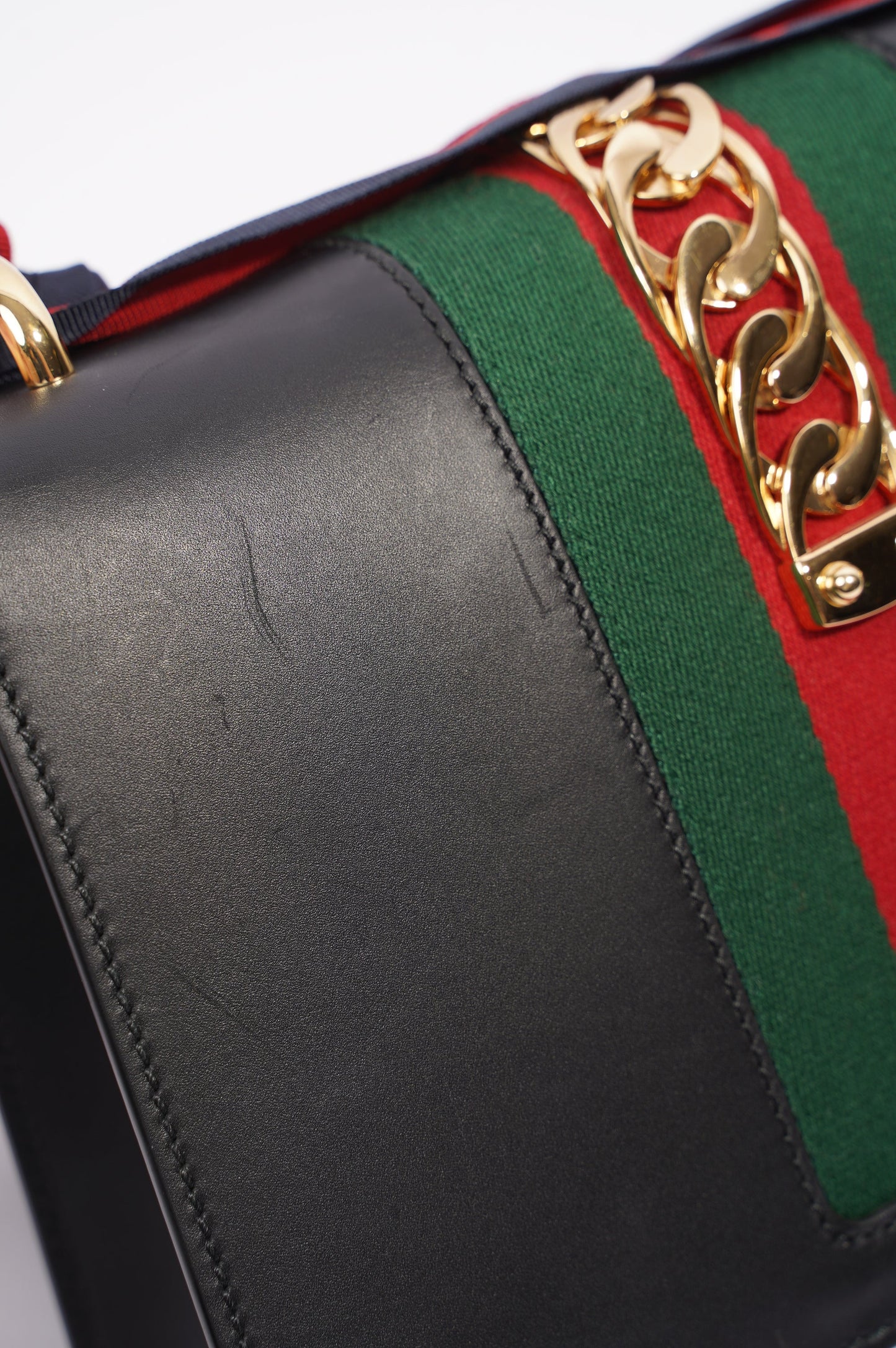 Gucci Womens Sylvie Black / Green / Red Medium
