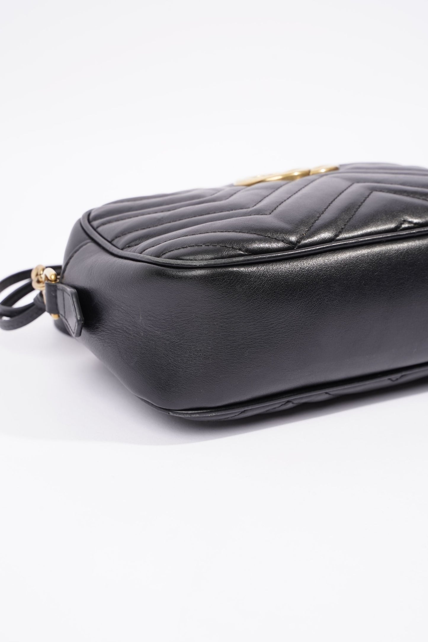 Gucci Womens Marmont GG Bag Black Leather Small