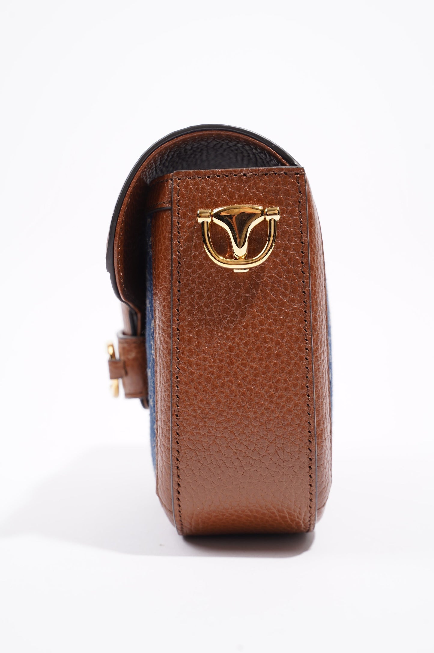 Gucci Womens Horsebit 1955 Mini Bag Demin / Brown